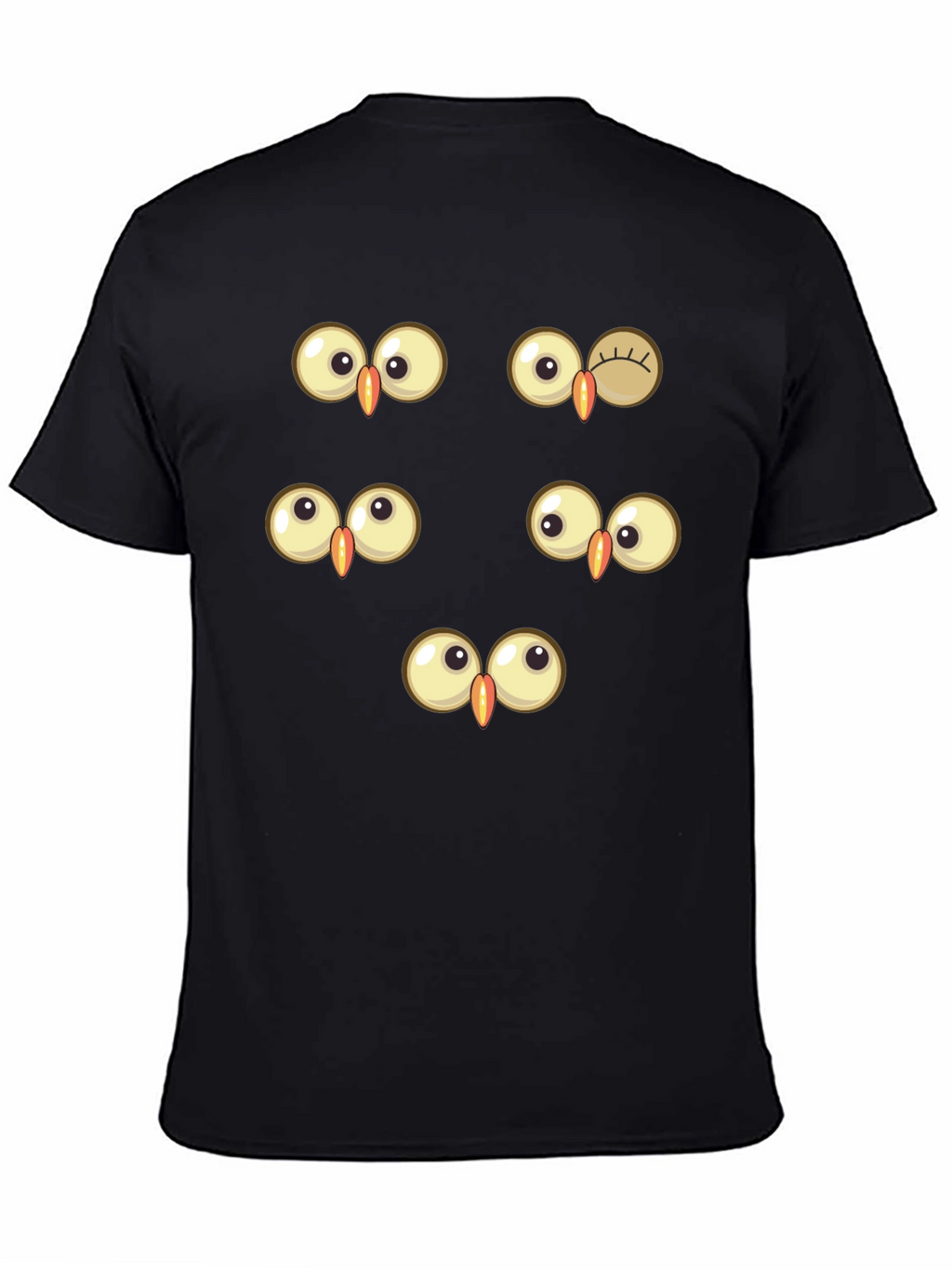 Funny Owl Eyes Graphic Tee - Black Cotton T-Shirt