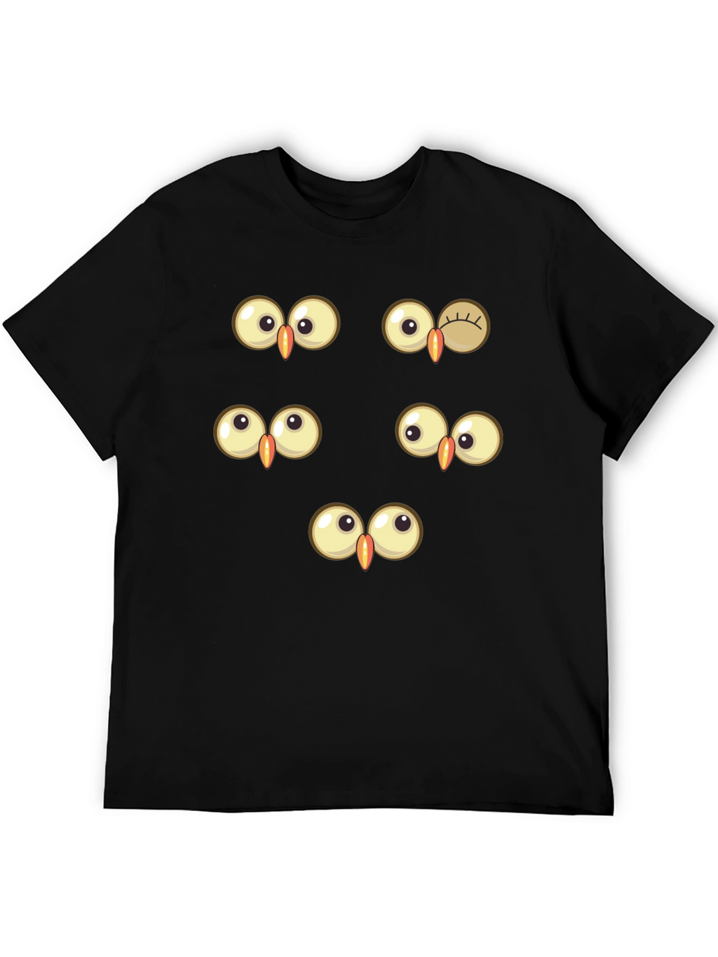 Funny Owl Eyes Graphic Tee - Black Cotton T-Shirt