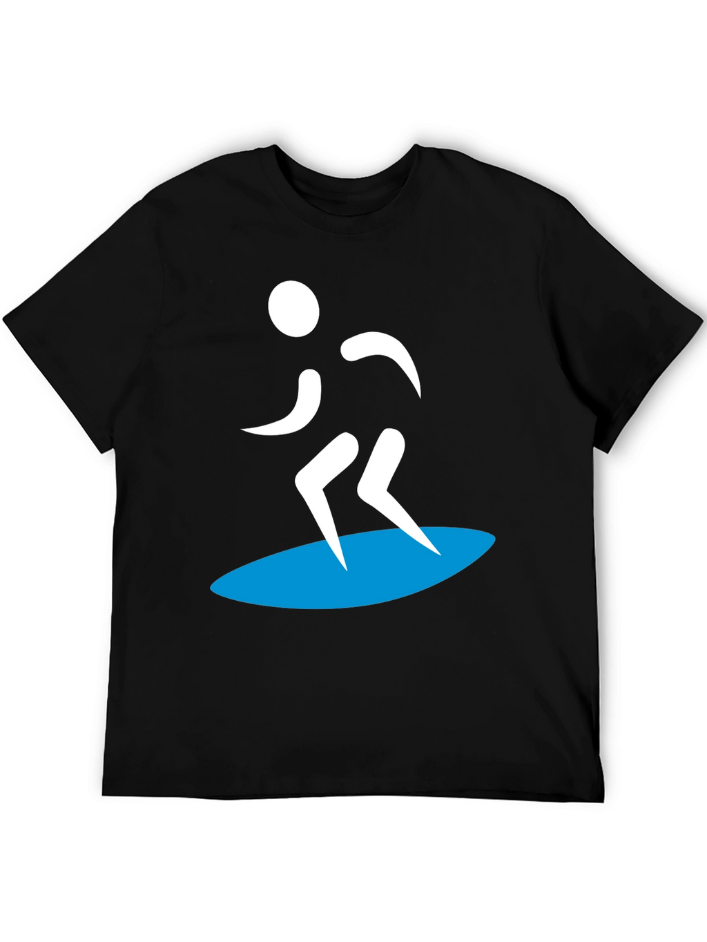 Surfer Silhouette Graphic Tee - Black