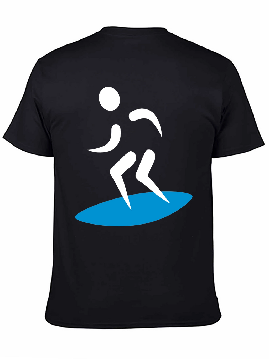 Surfer Silhouette Graphic Tee - Black