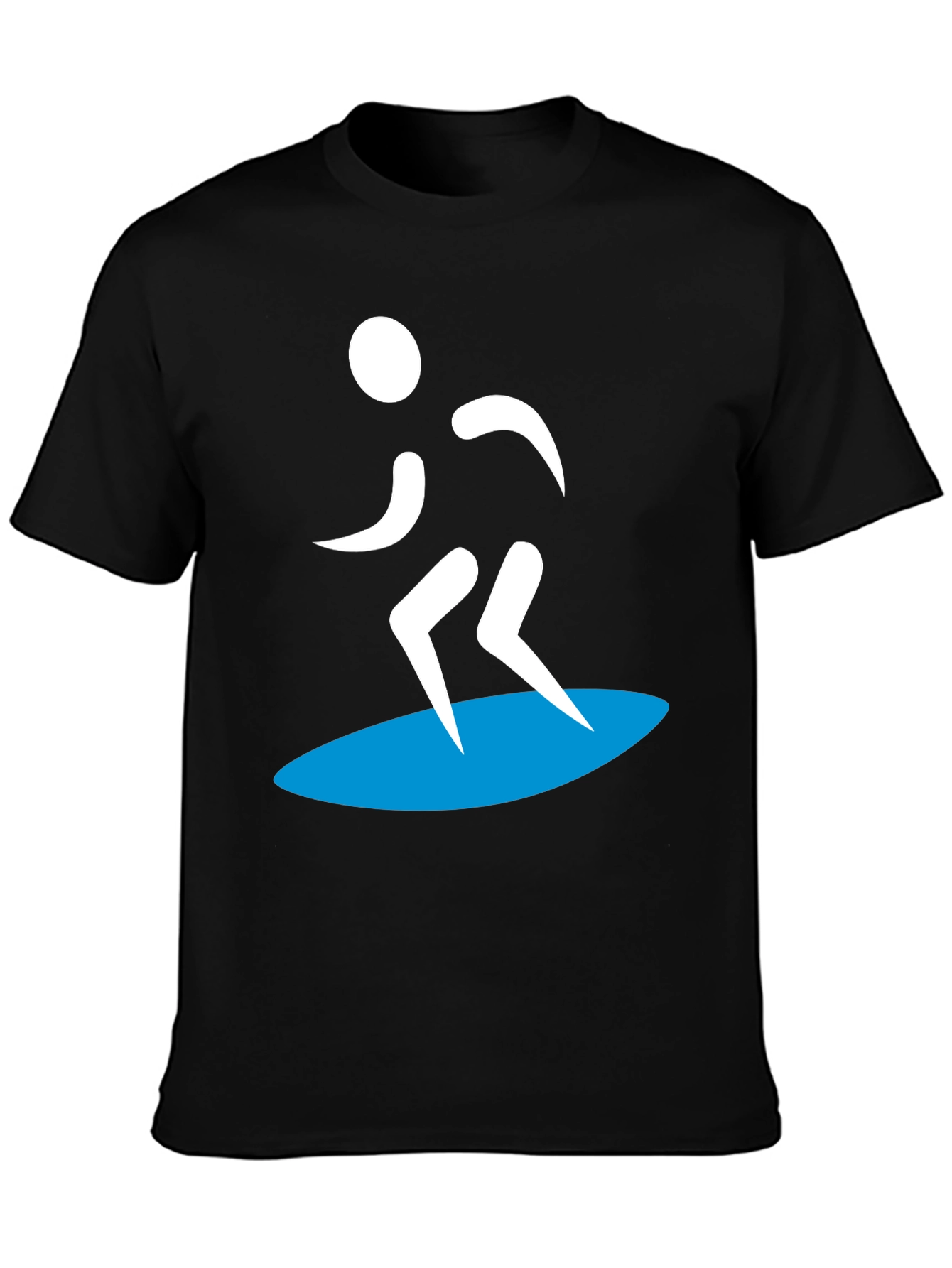 Surfer Silhouette Graphic Tee - Black