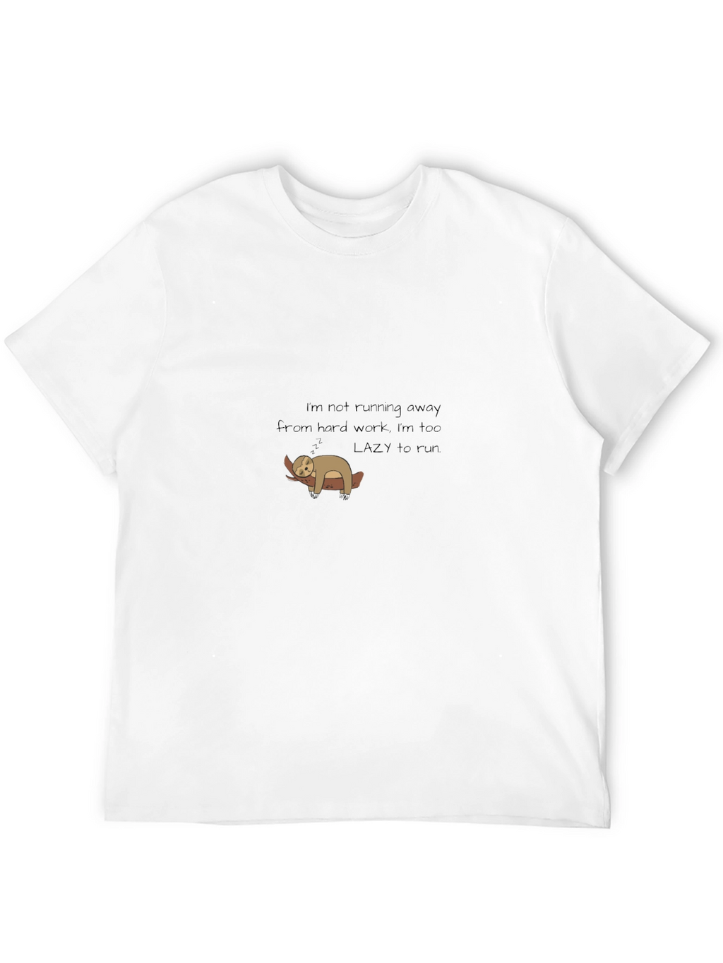 Lazy Sloth Graphic Tee - Too Lazy to Run