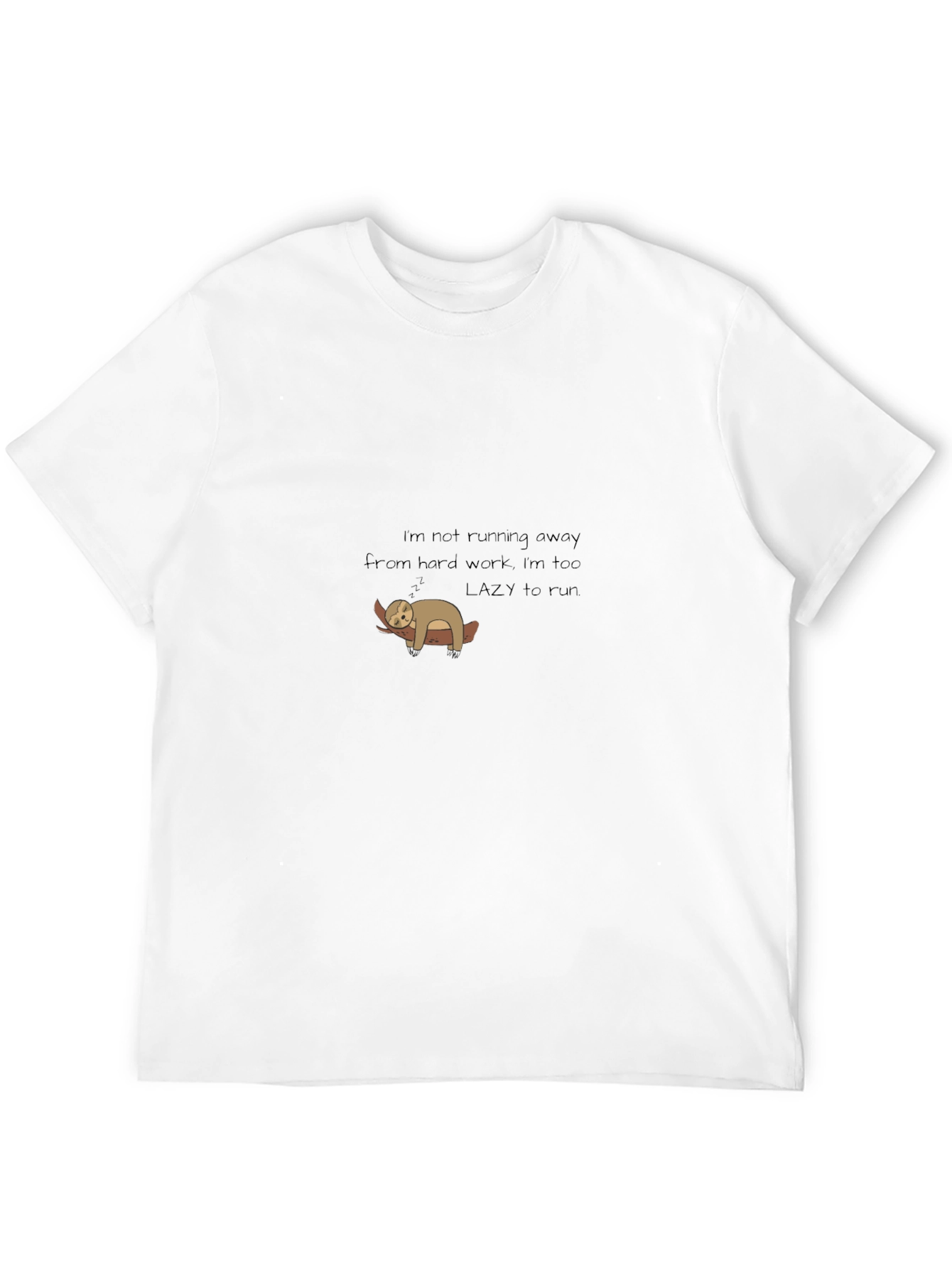 Lazy Sloth Graphic Tee - Too Lazy to Run