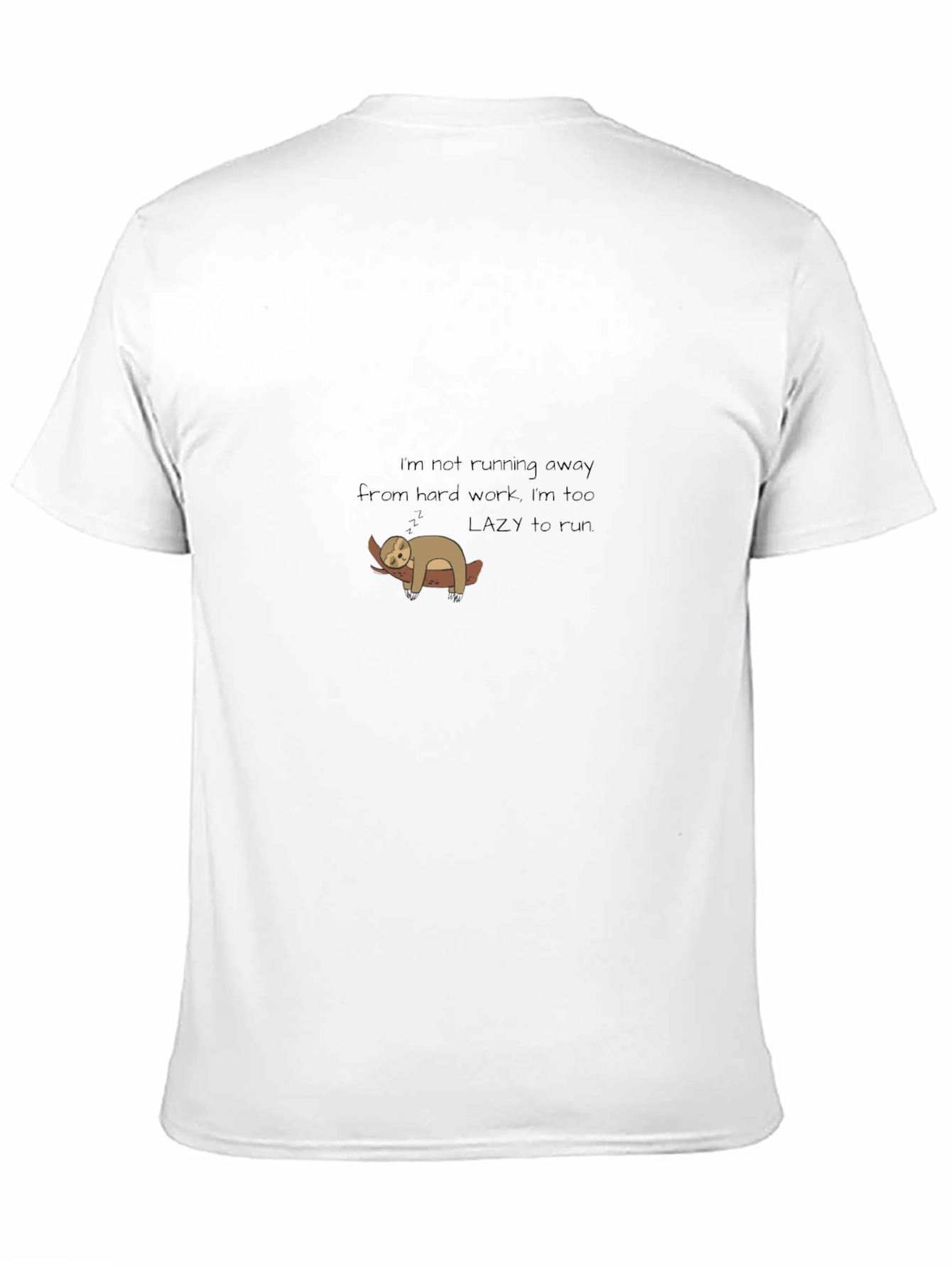 Lazy Sloth Graphic Tee - Too Lazy to Run