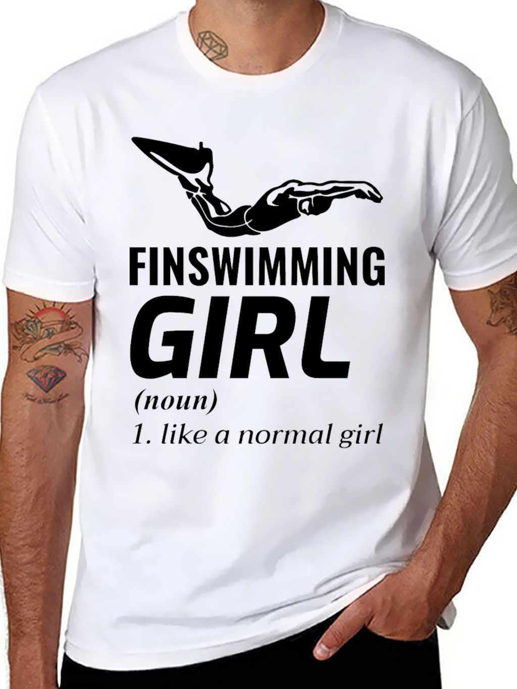 Finswimming Girl Graphic Tee - Diver Definition