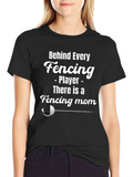 Fencing Mom T-Shirt - Black Graphic Tee