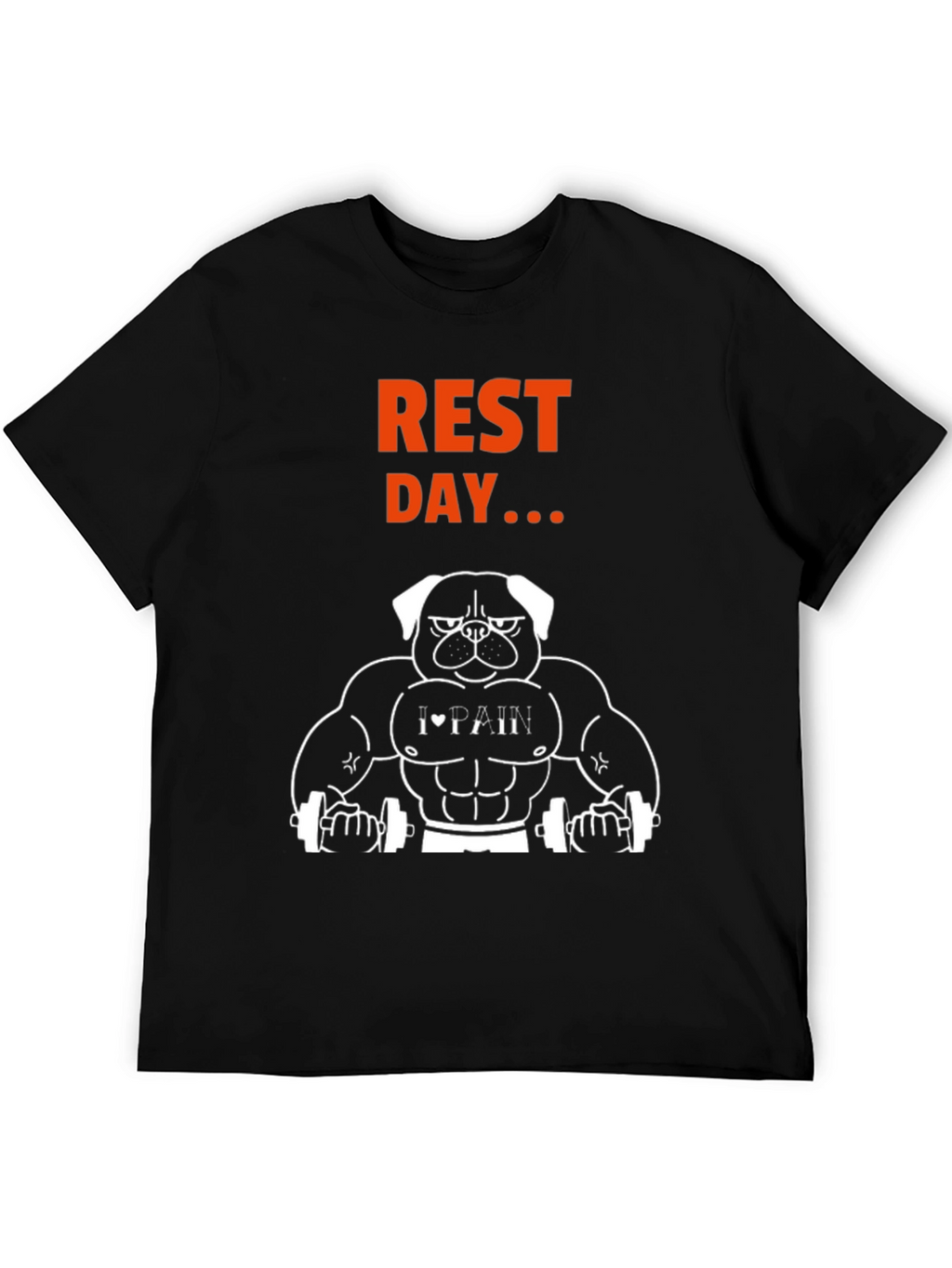 Rest Day Graphic T-Shirt - Bodybuilding Dog Design