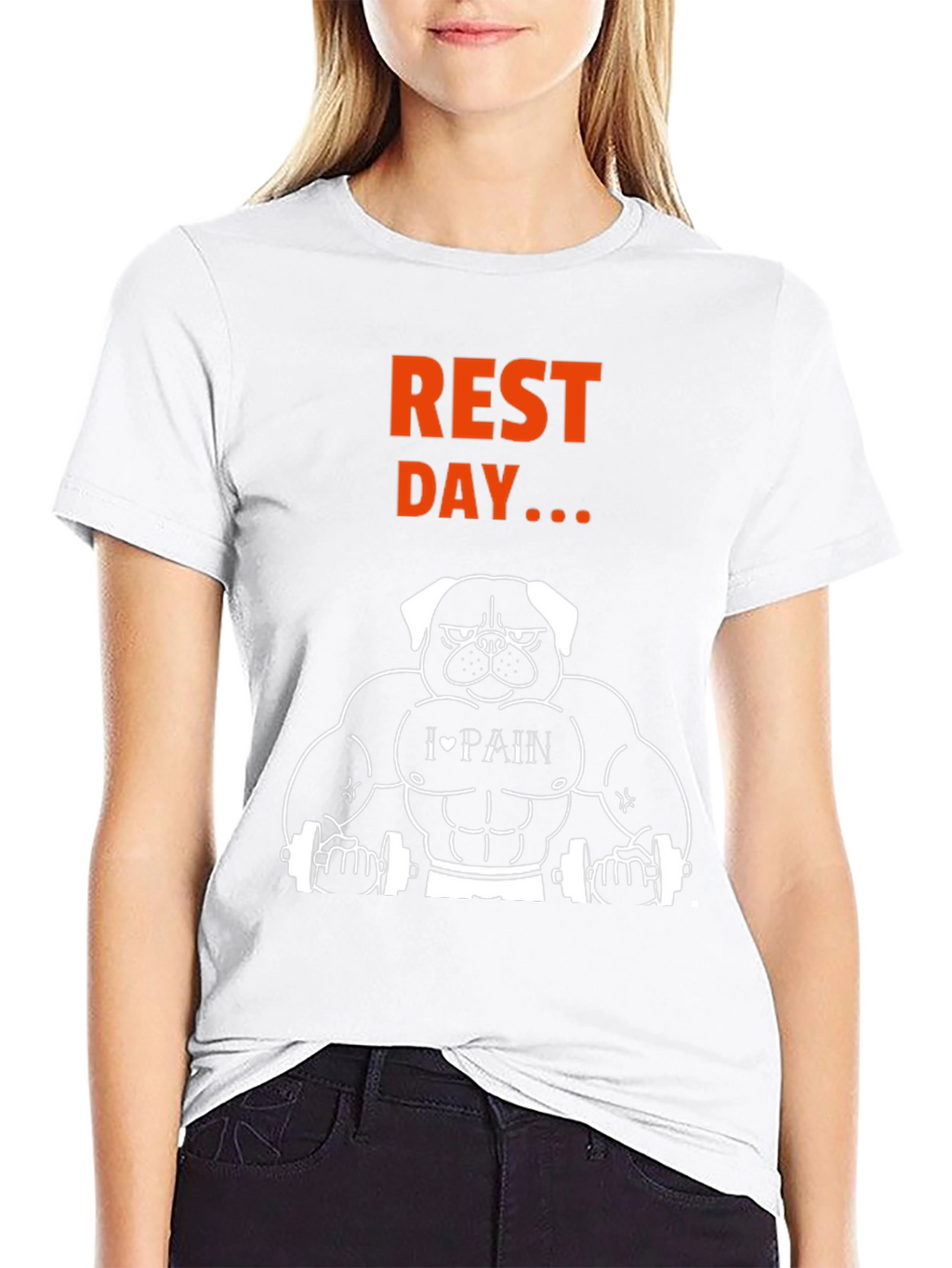 Rest Day Graphic T-Shirt - Bodybuilding Dog Design