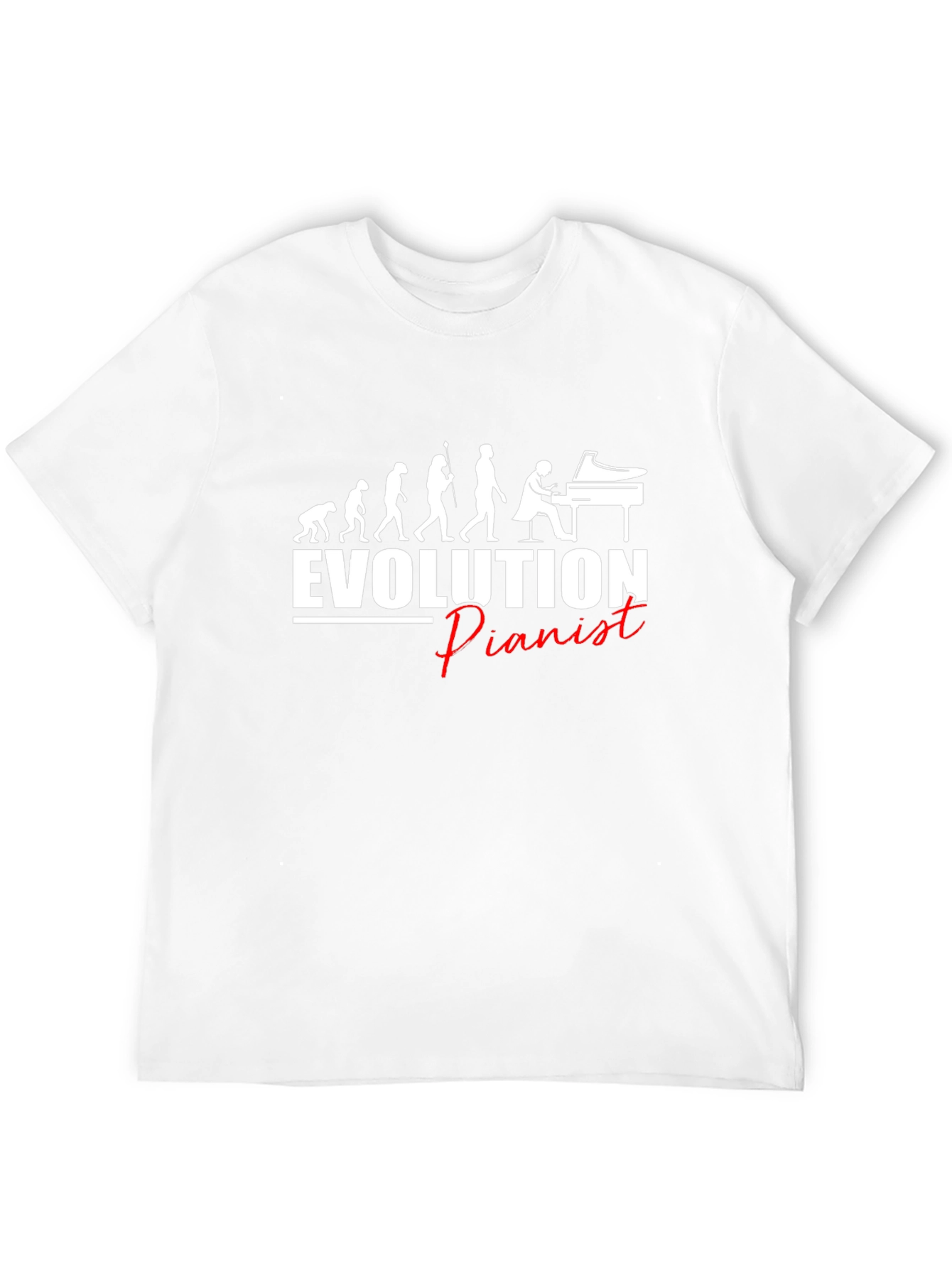 Evolution of Pianist Black Graphic T-Shirt