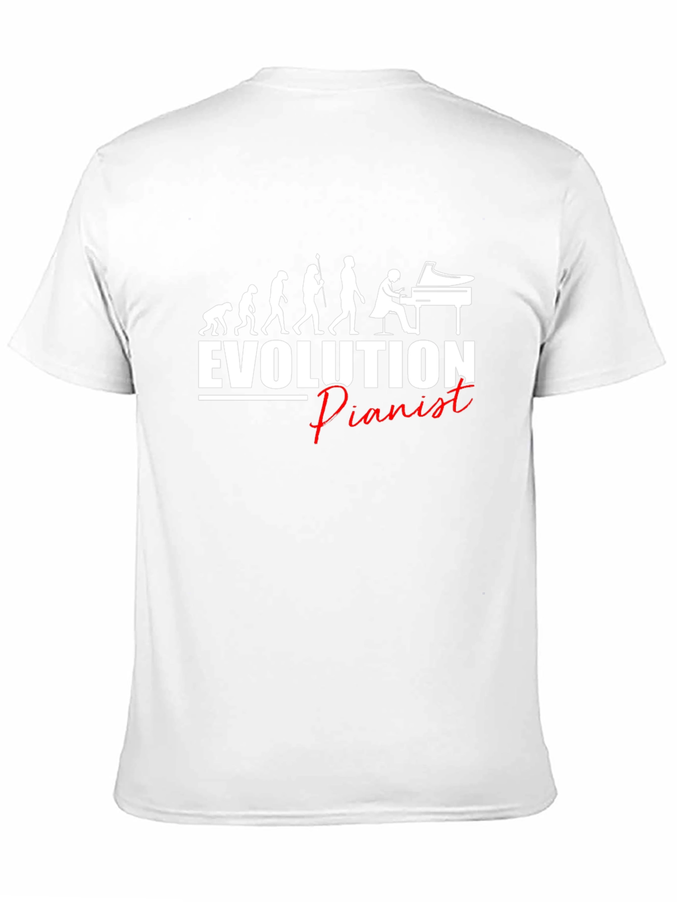 Evolution of Pianist Black Graphic T-Shirt