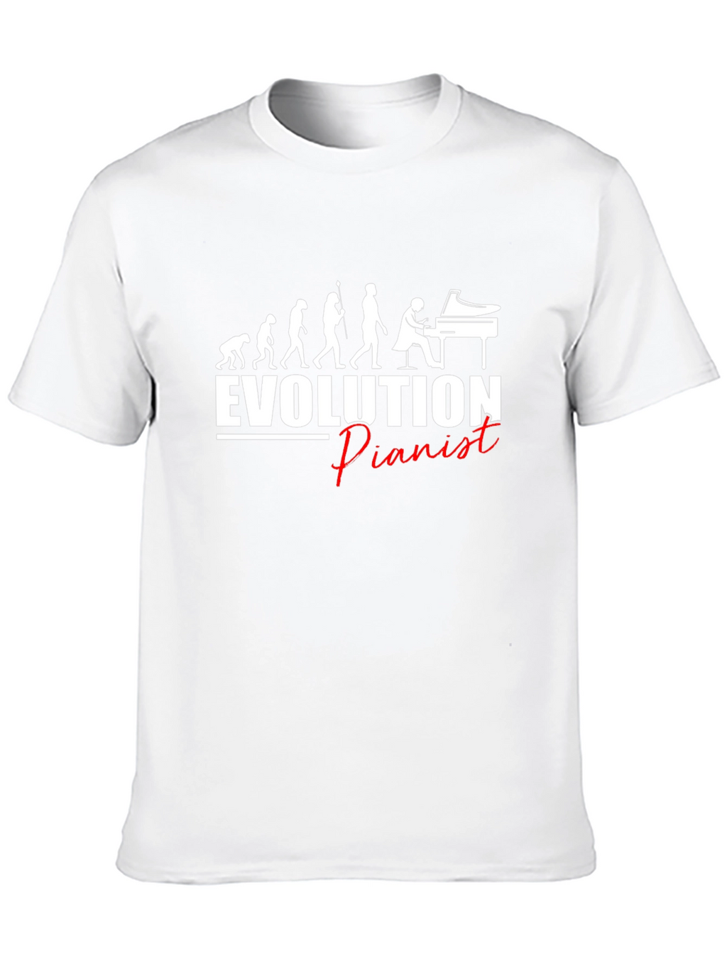 Evolution of Pianist Black Graphic T-Shirt