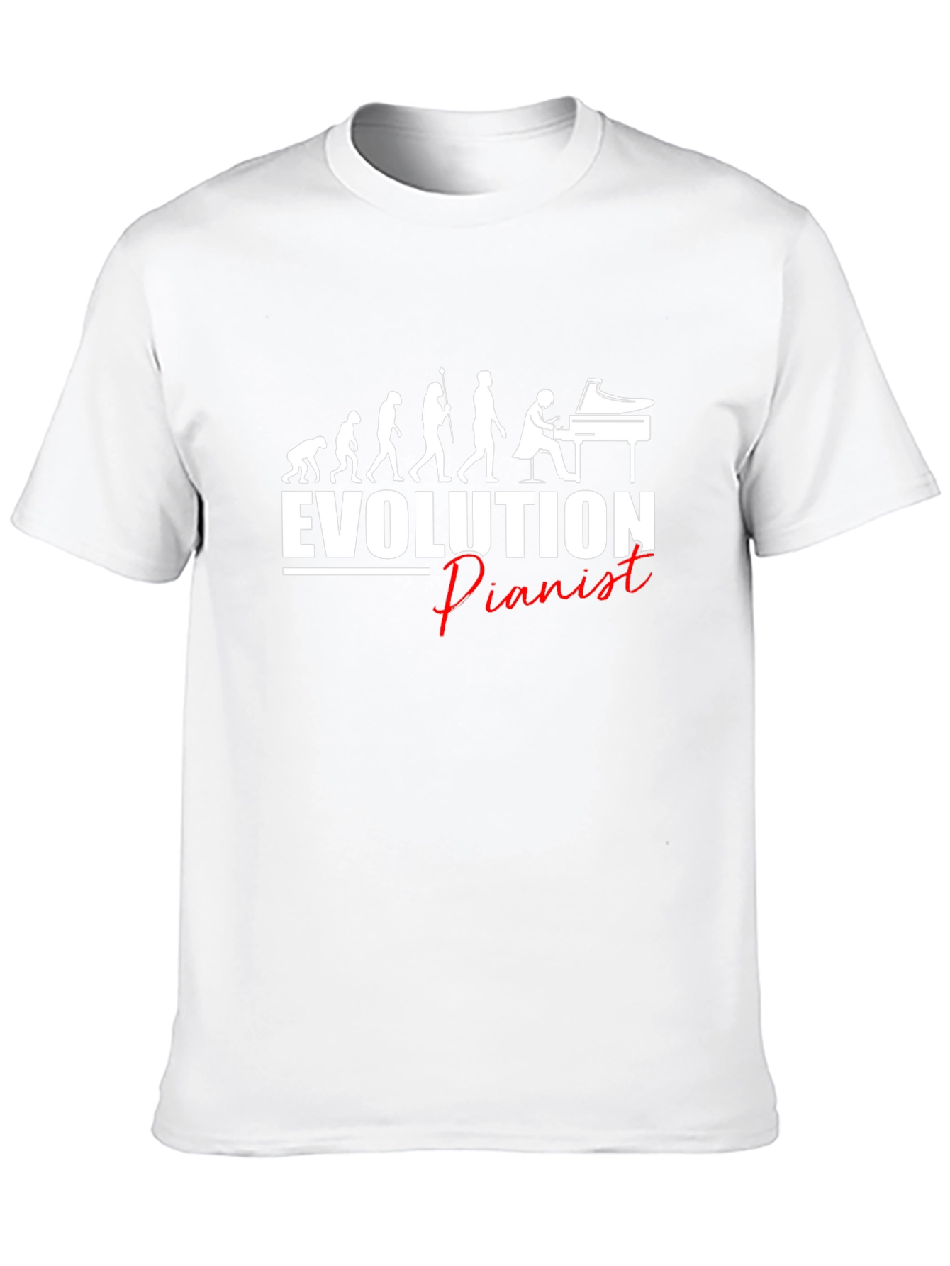 Evolution of Pianist Black Graphic T-Shirt