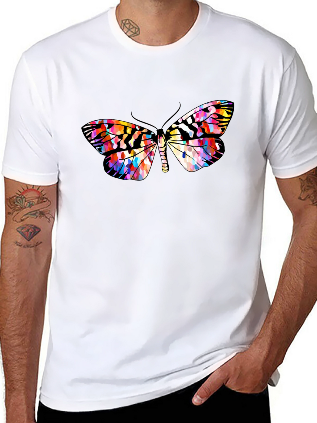 Butterfly Graphic Black T-Shirt | Stylish Mens Casual Tee