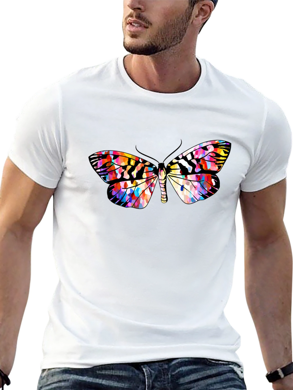 Butterfly Graphic Black T-Shirt | Stylish Mens Casual Tee