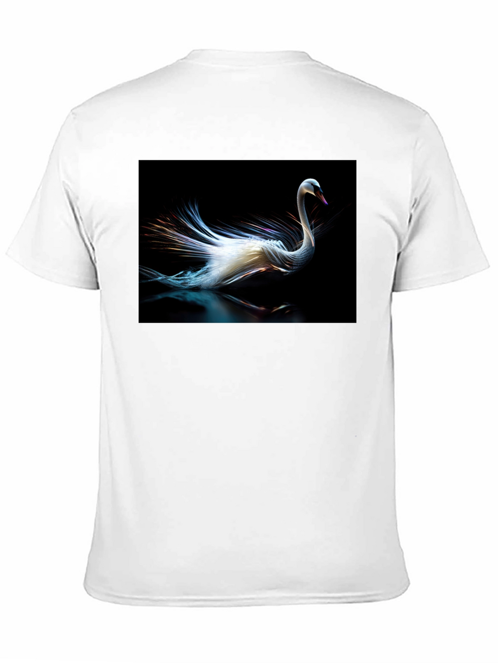 Swan Graphic Tee - Black Cotton Casual Style