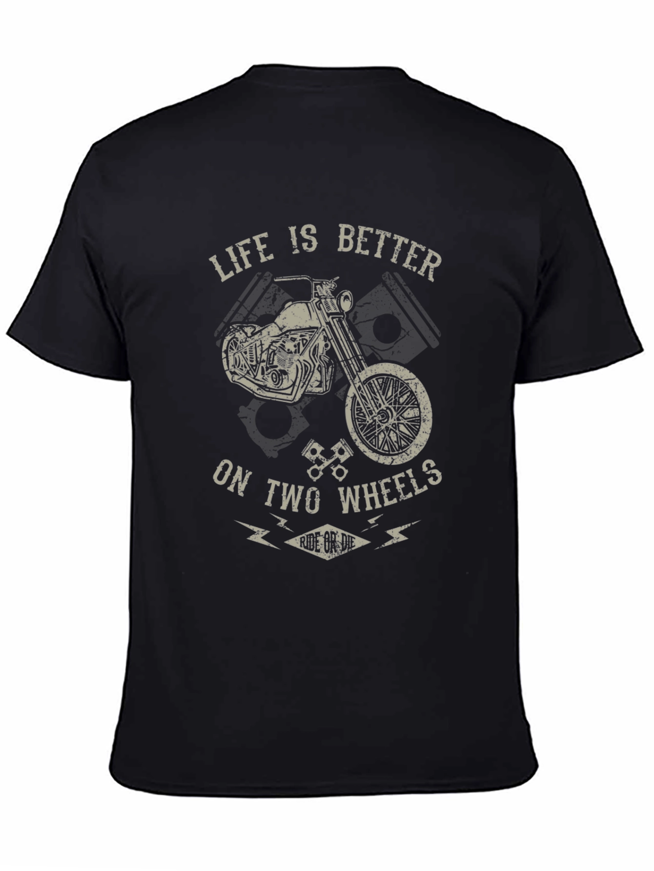Motorcycle Graphic T-Shirt - Ride or Die Biker Tee