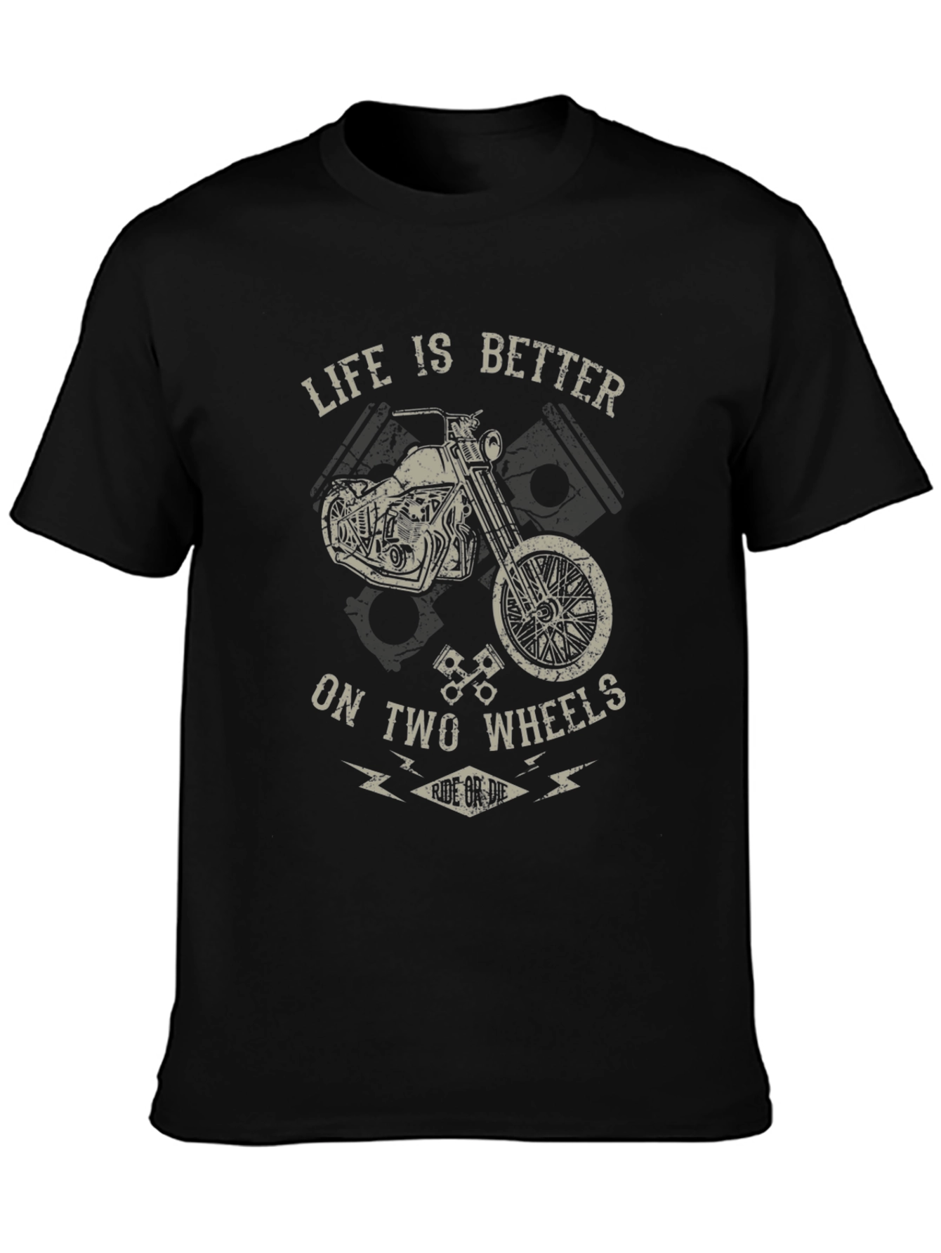 Motorcycle Graphic T-Shirt - Ride or Die Biker Tee
