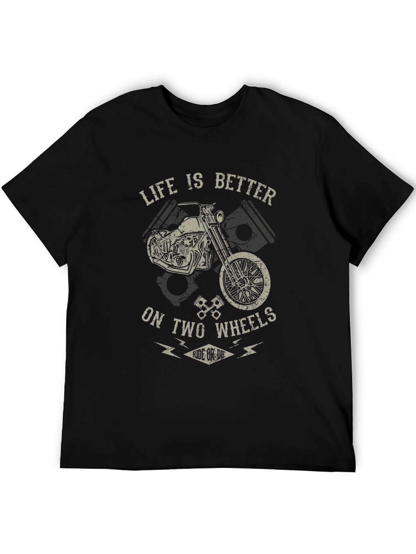 Motorcycle Graphic T-Shirt - Ride or Die Biker Tee