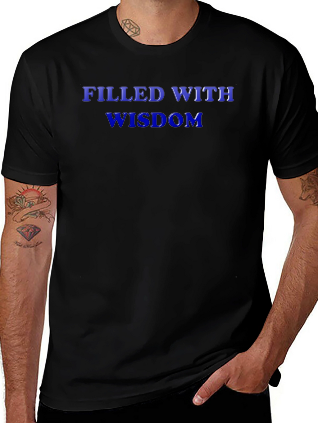 Filled With Wisdom Graphic Tee - Black