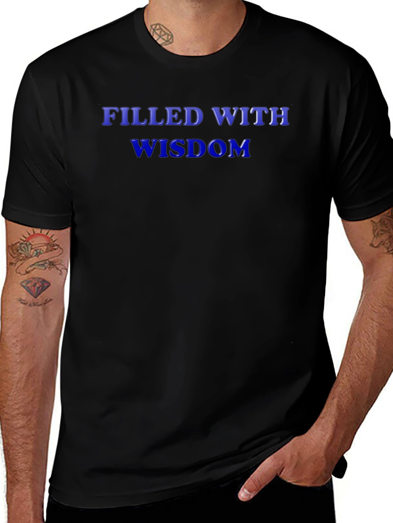 Filled With Wisdom Graphic Tee - Black