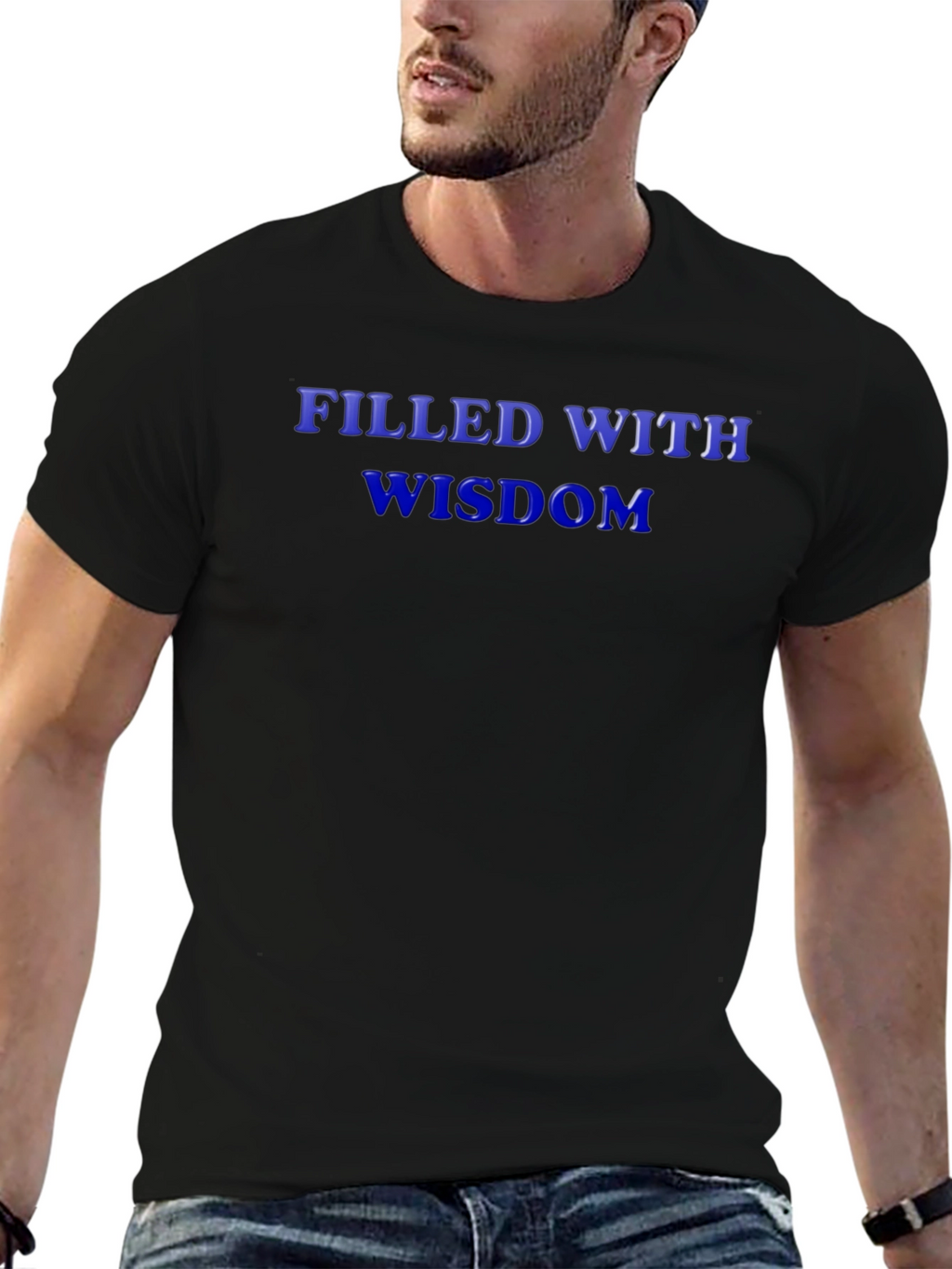 Filled With Wisdom Graphic Tee - Black