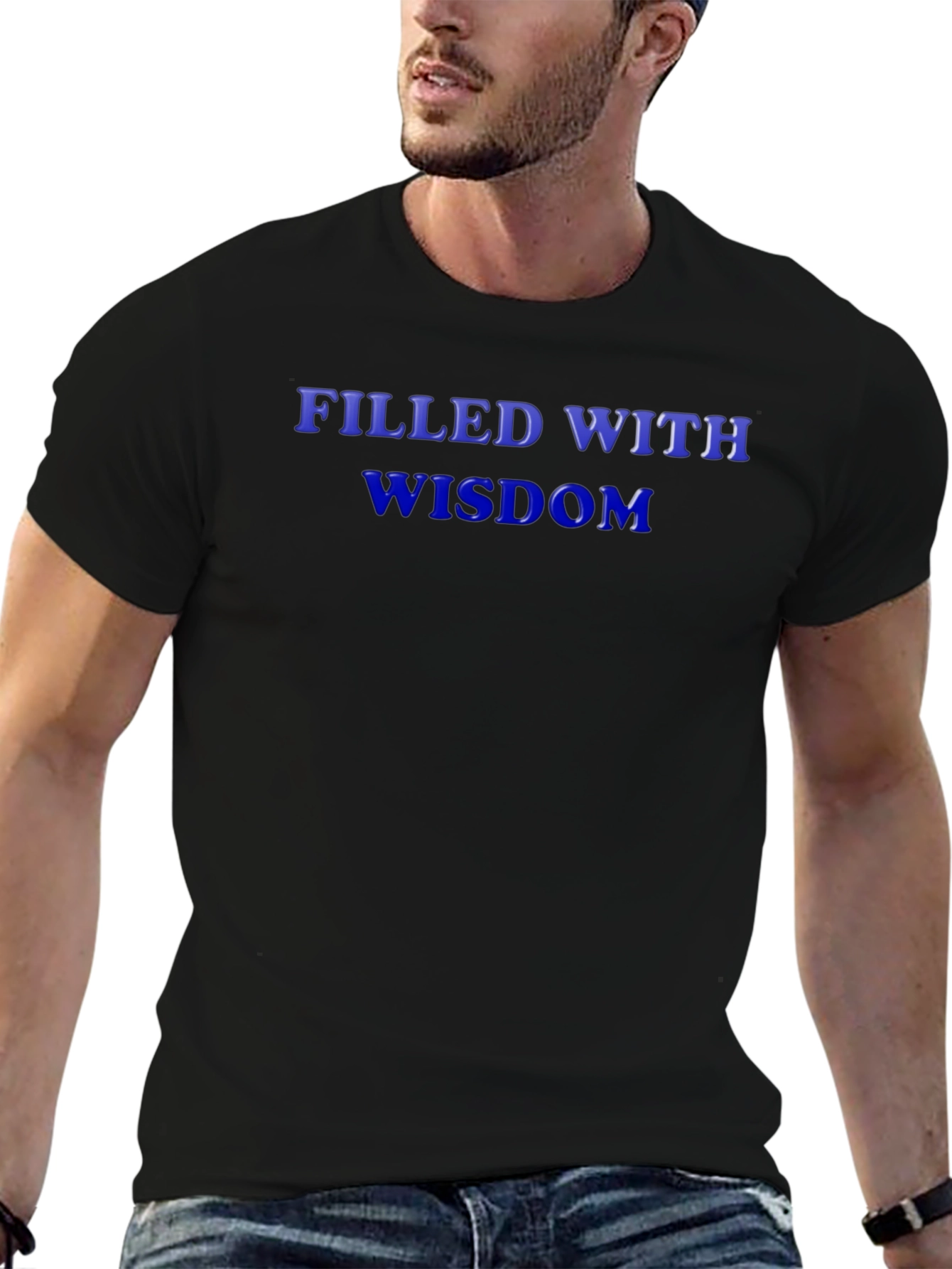 Filled With Wisdom Graphic Tee - Black