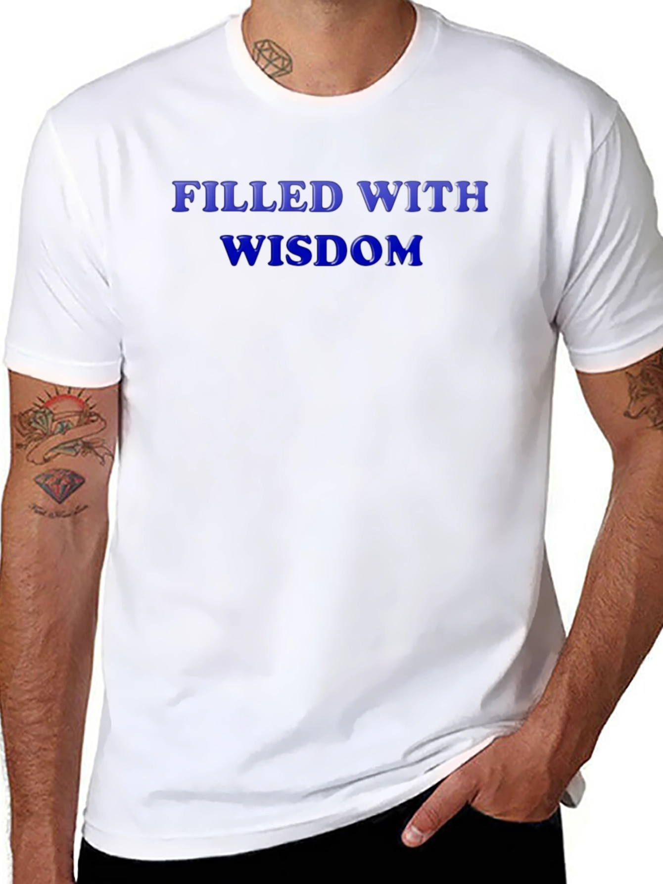 Filled With Wisdom Graphic Tee - Black