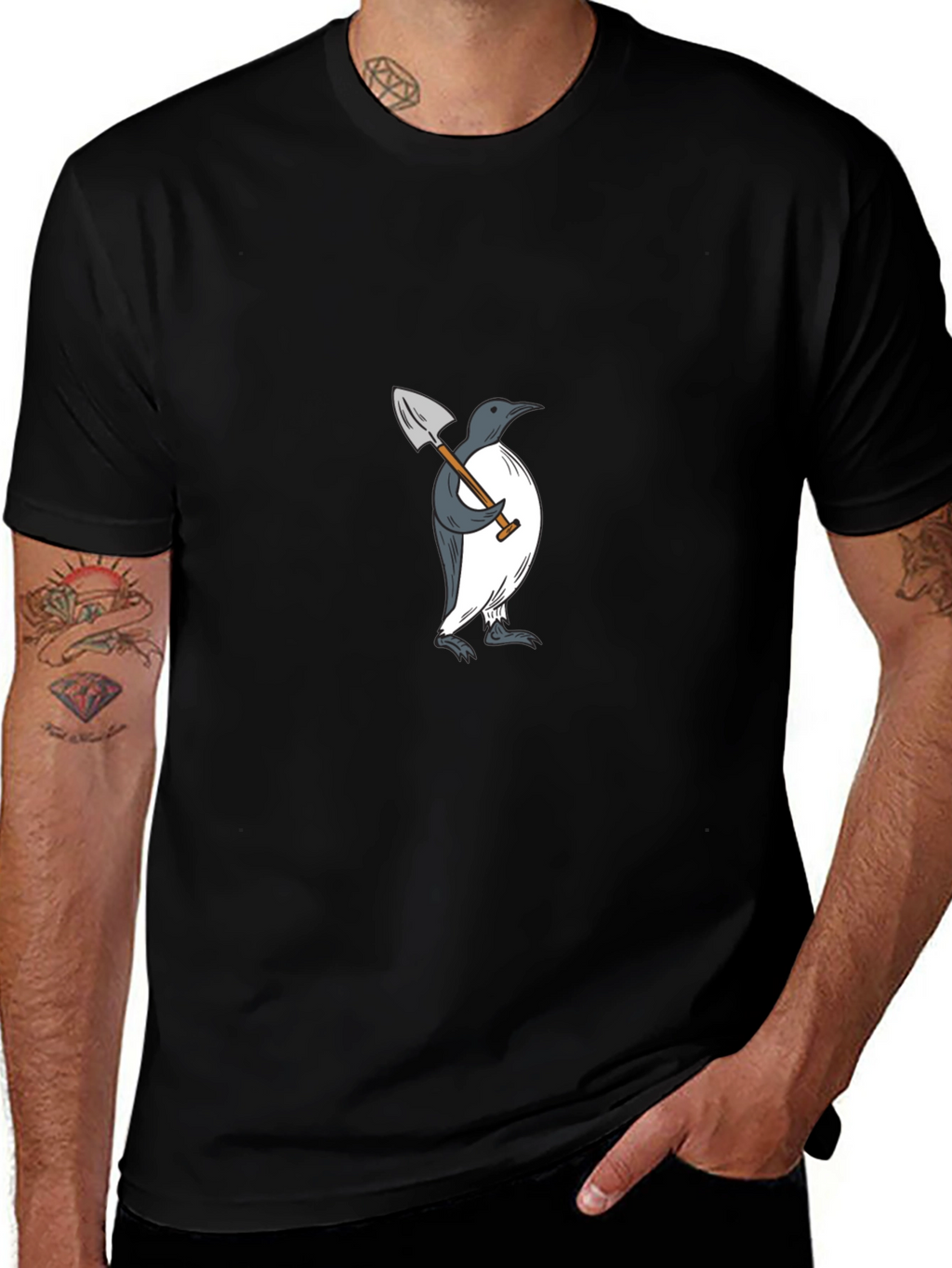Penguin Shovel Graphic T-Shirt