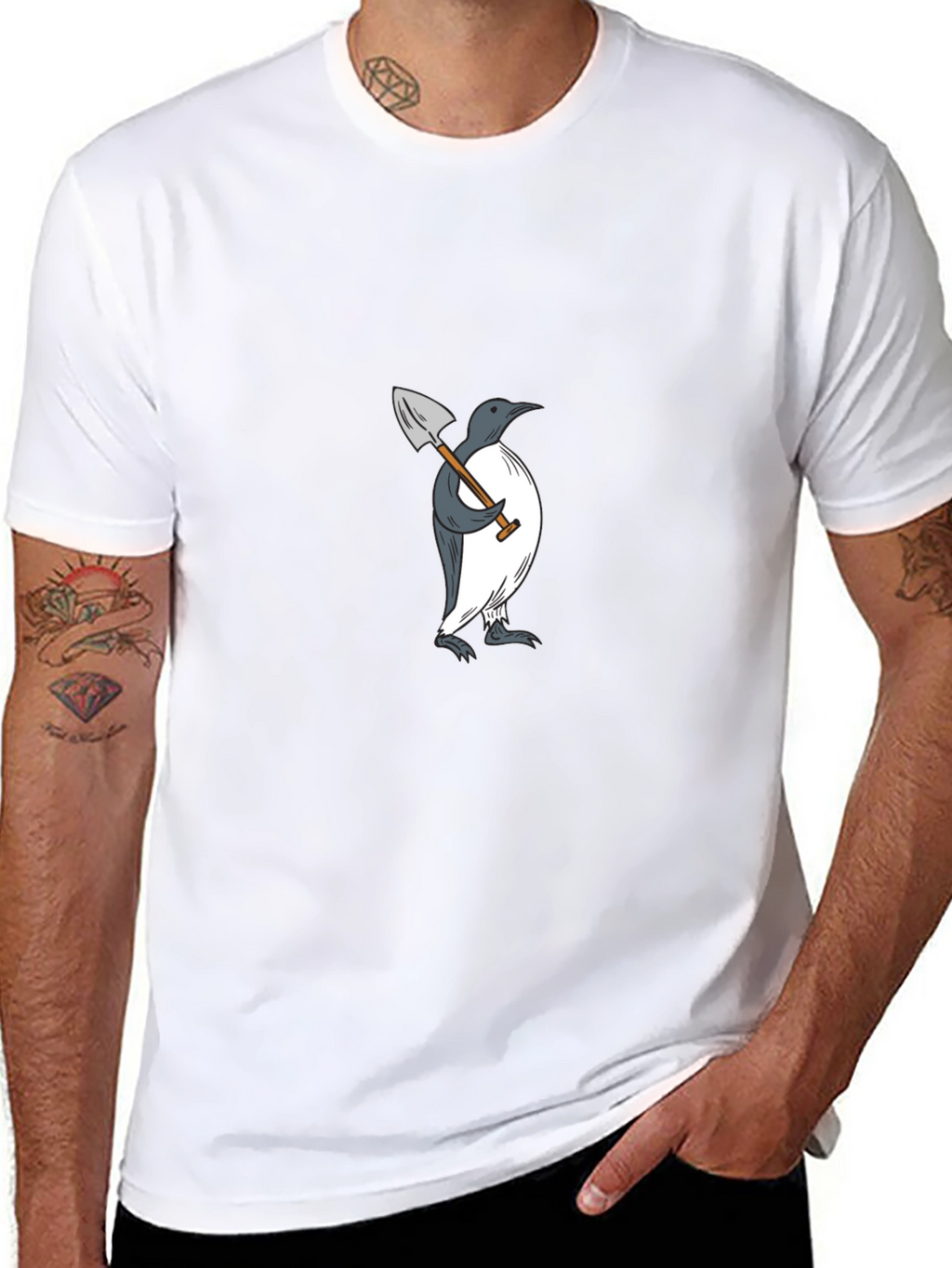 Penguin Shovel Graphic T-Shirt
