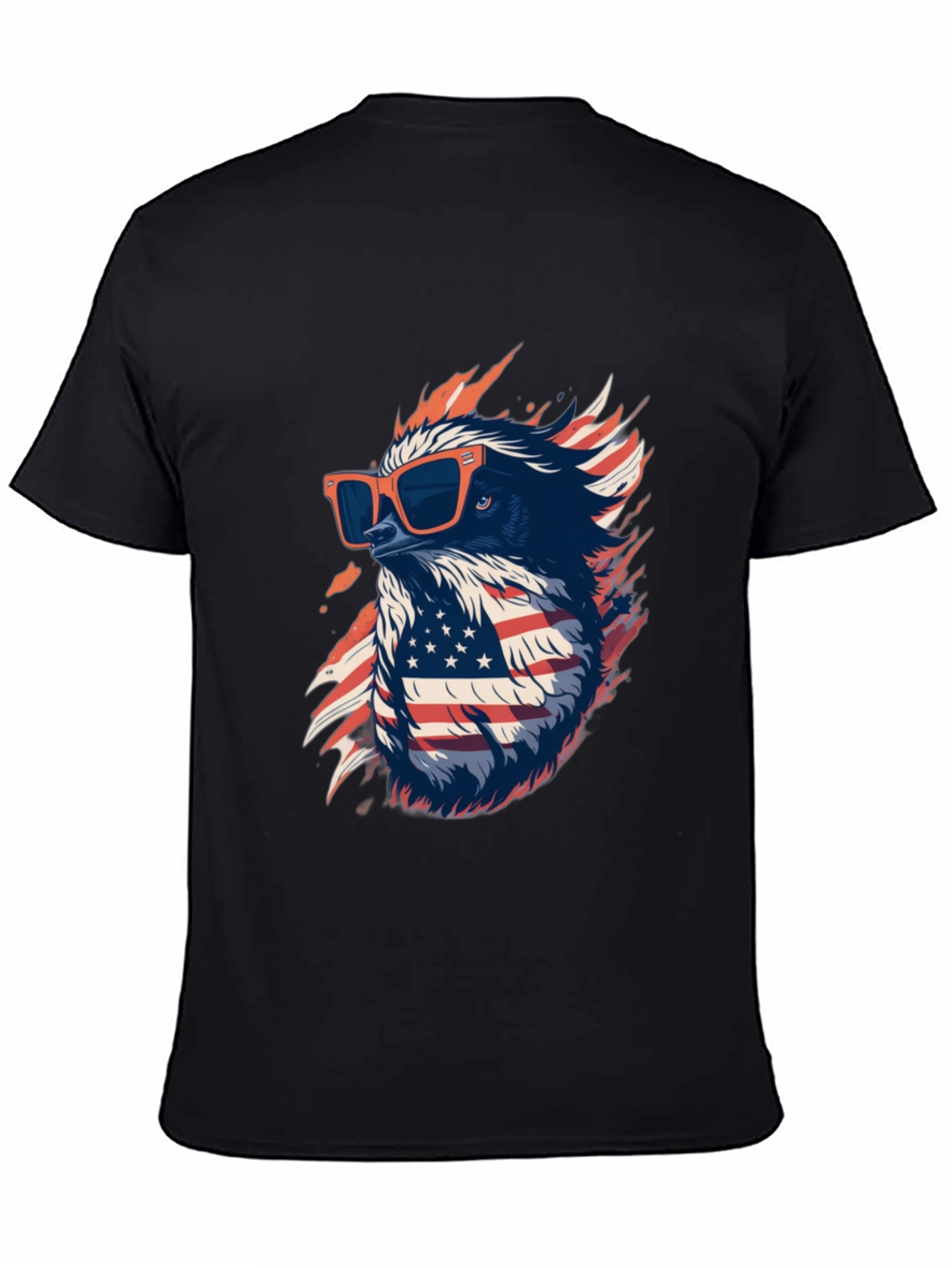 Cool Eagle USA Flag Graphic Black T-Shirt