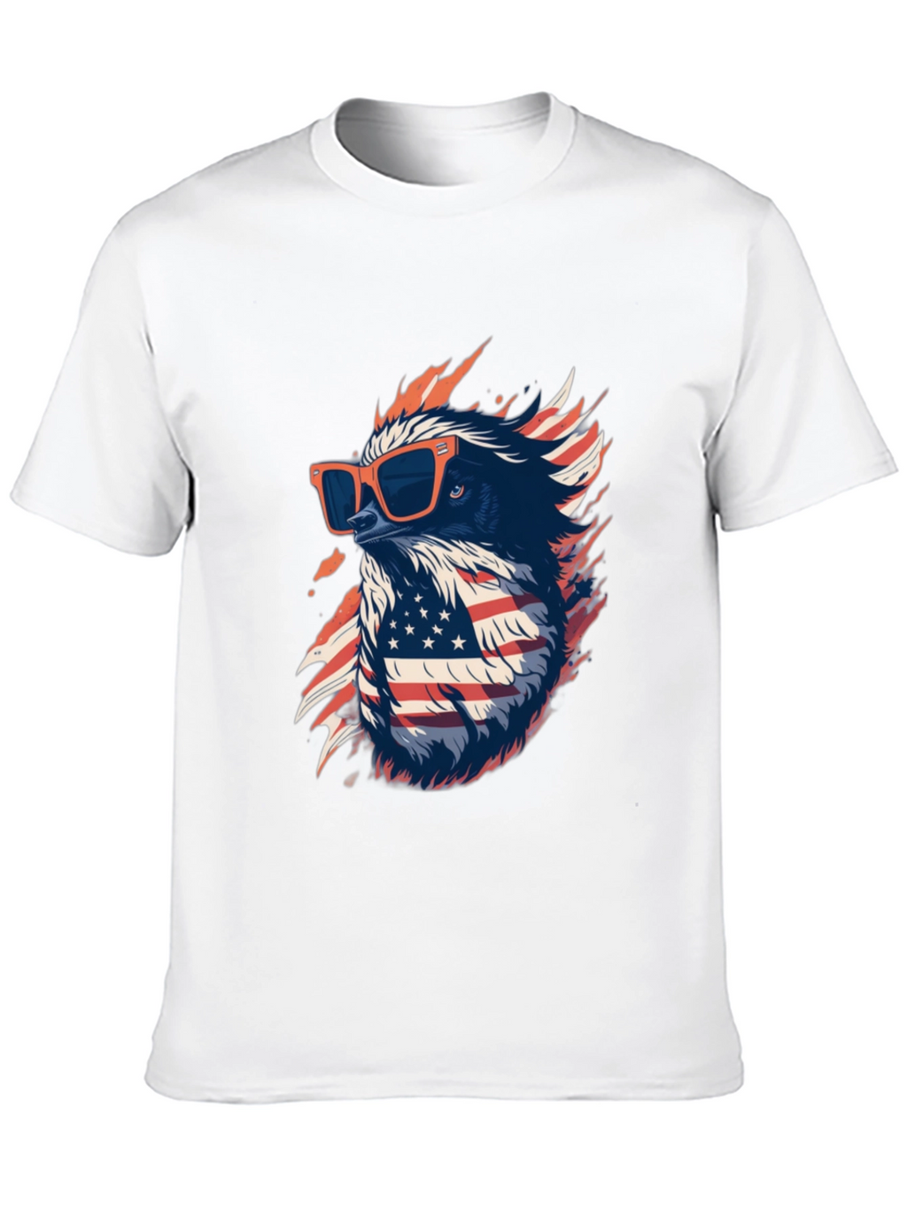 Cool Eagle USA Flag Graphic Black T-Shirt