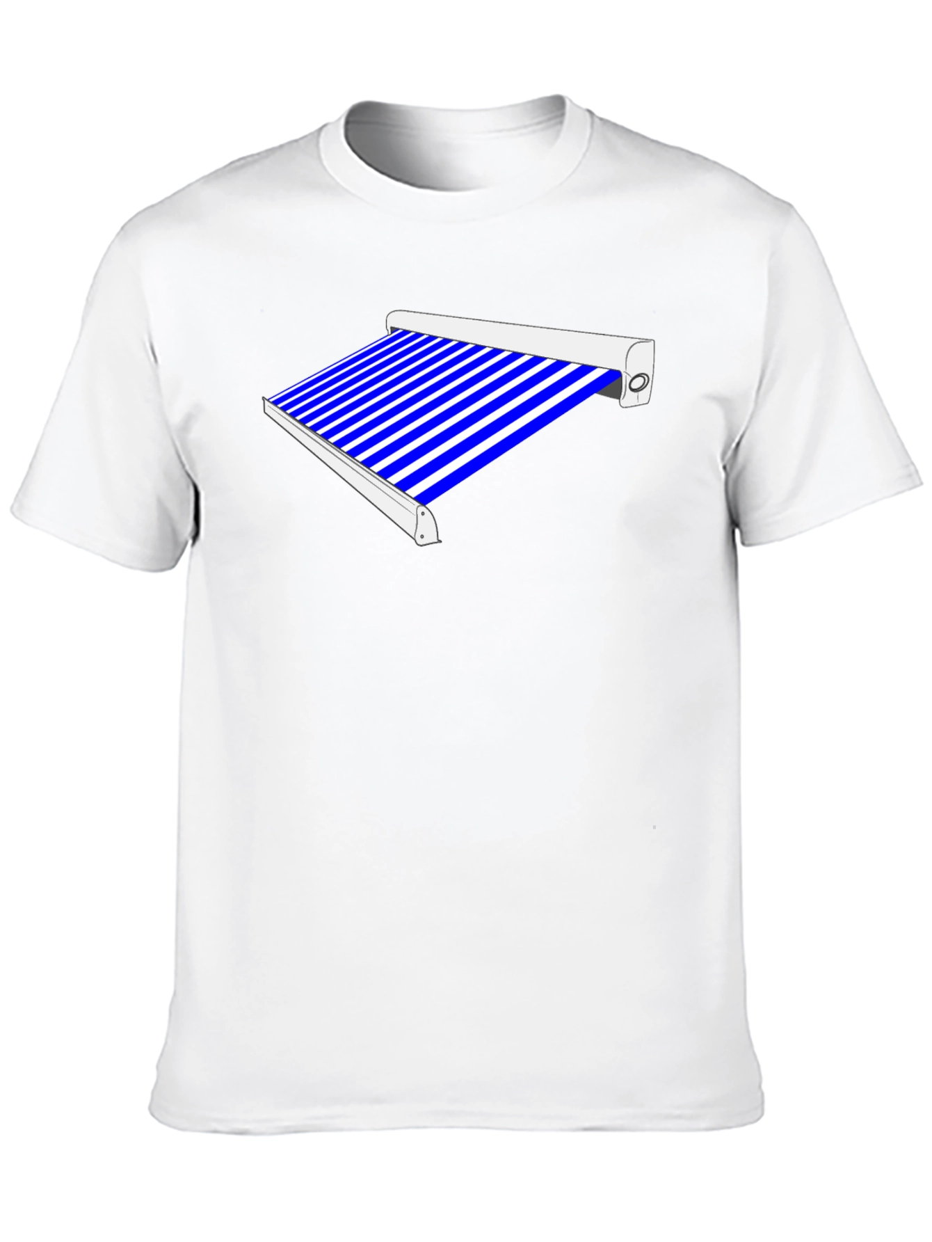 Striped Awning Graphic Tee - Cool Style