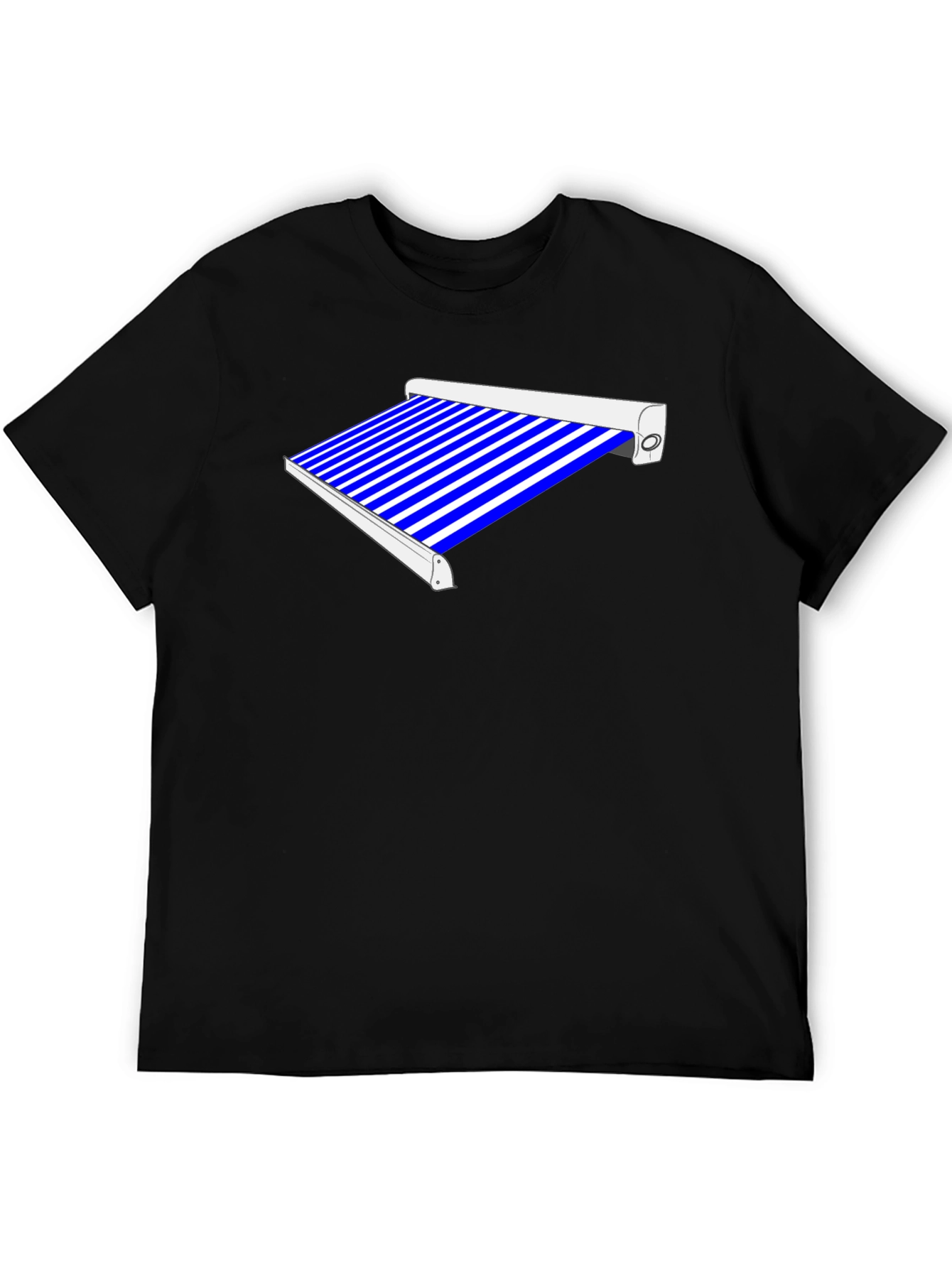 Striped Awning Graphic Tee - Cool Style