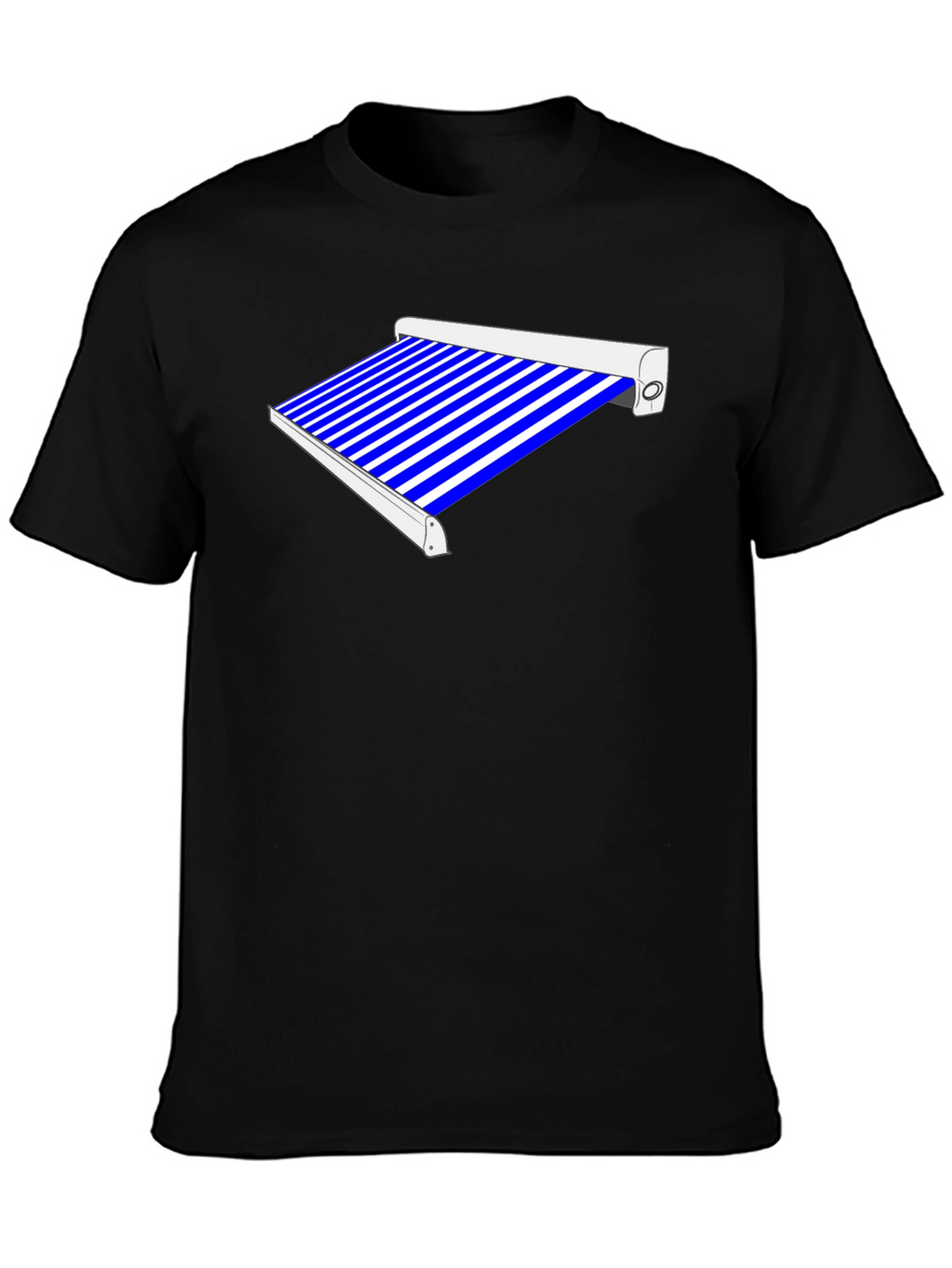 Striped Awning Graphic Tee - Cool Style