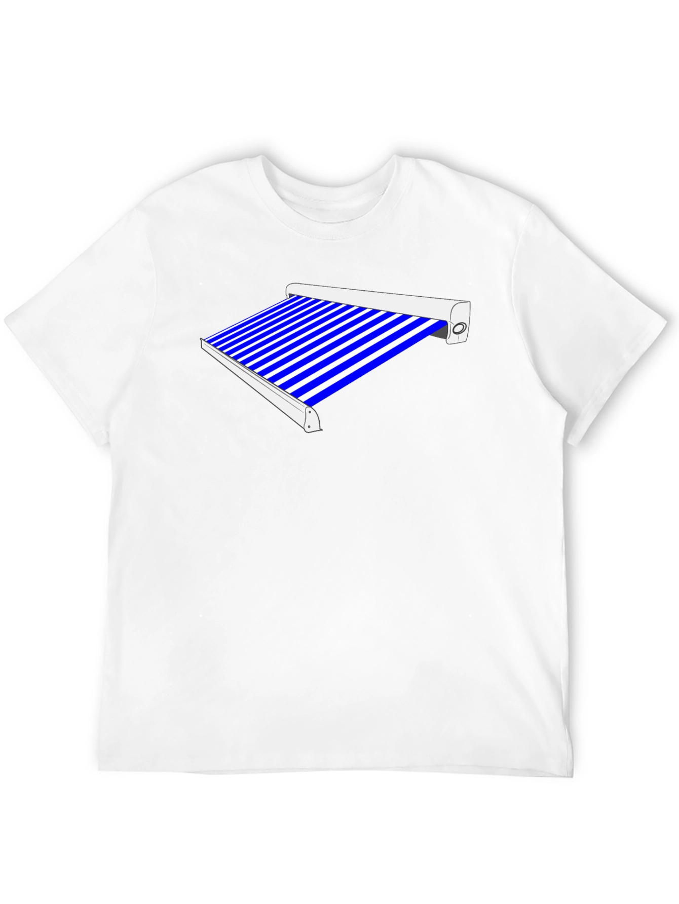 Striped Awning Graphic Tee - Cool Style
