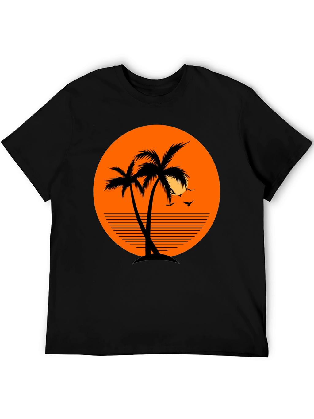 Tropical Palm Tree Sunset Graphic T-Shirt