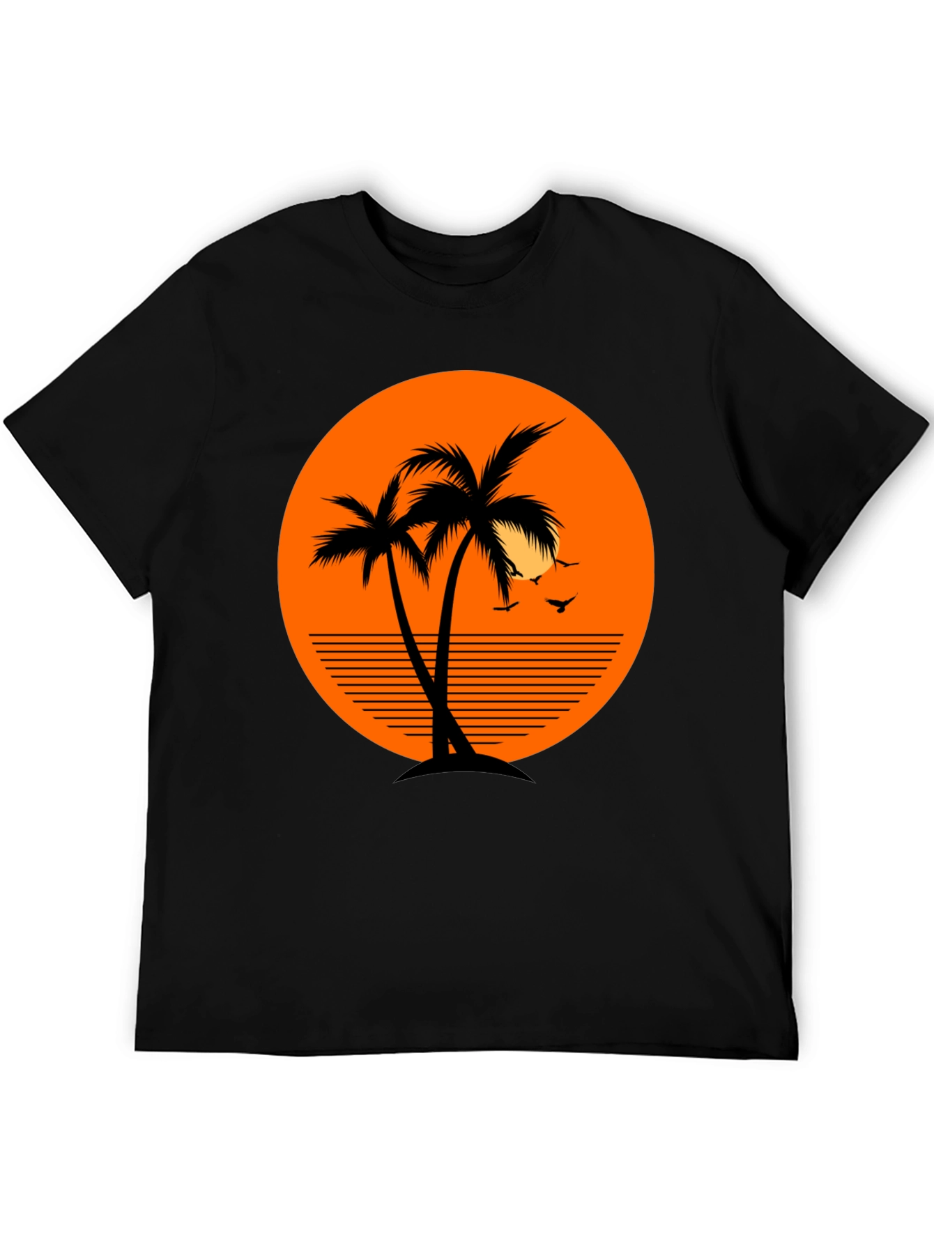 Tropical Palm Tree Sunset Graphic T-Shirt