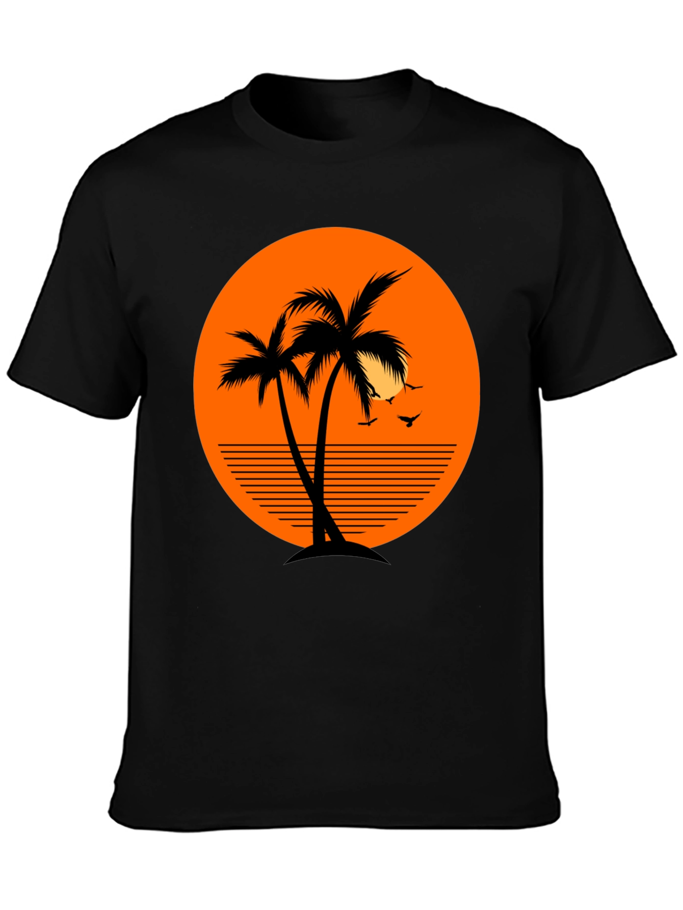 Tropical Palm Tree Sunset Graphic T-Shirt