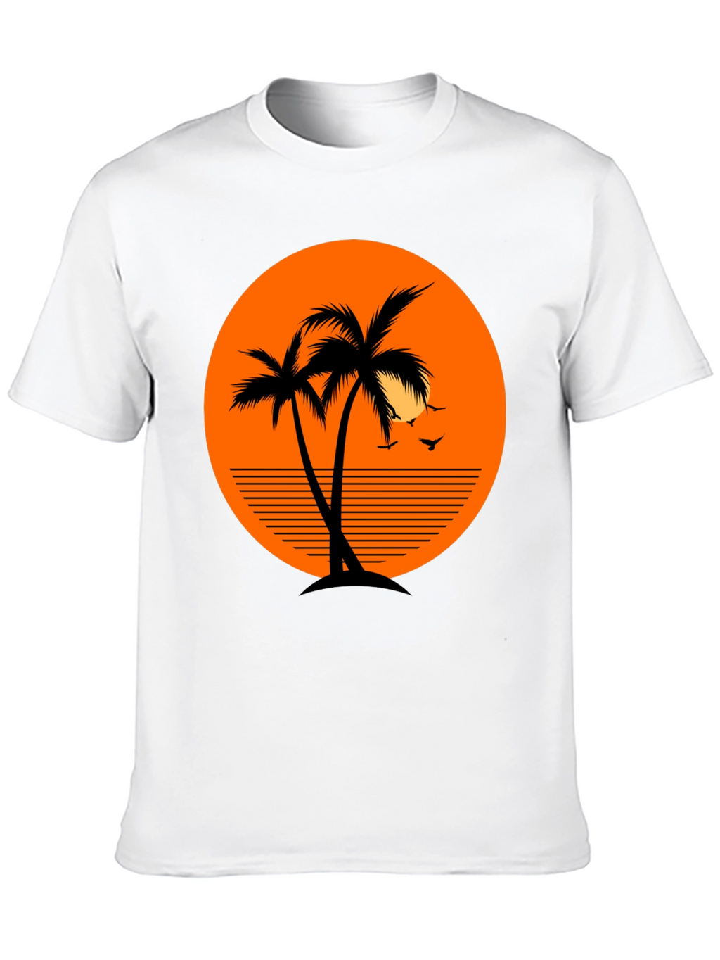 Tropical Palm Tree Sunset Graphic T-Shirt