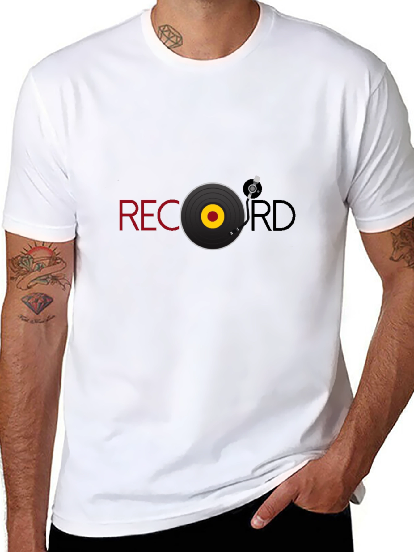 Record Graphic Black Tee