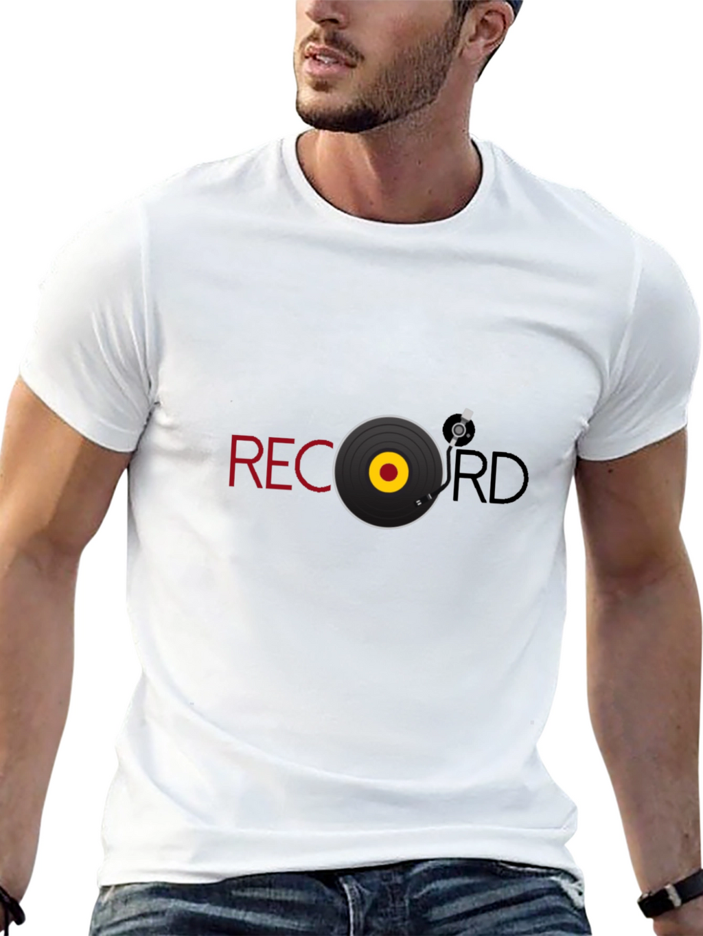 Record Graphic Black Tee