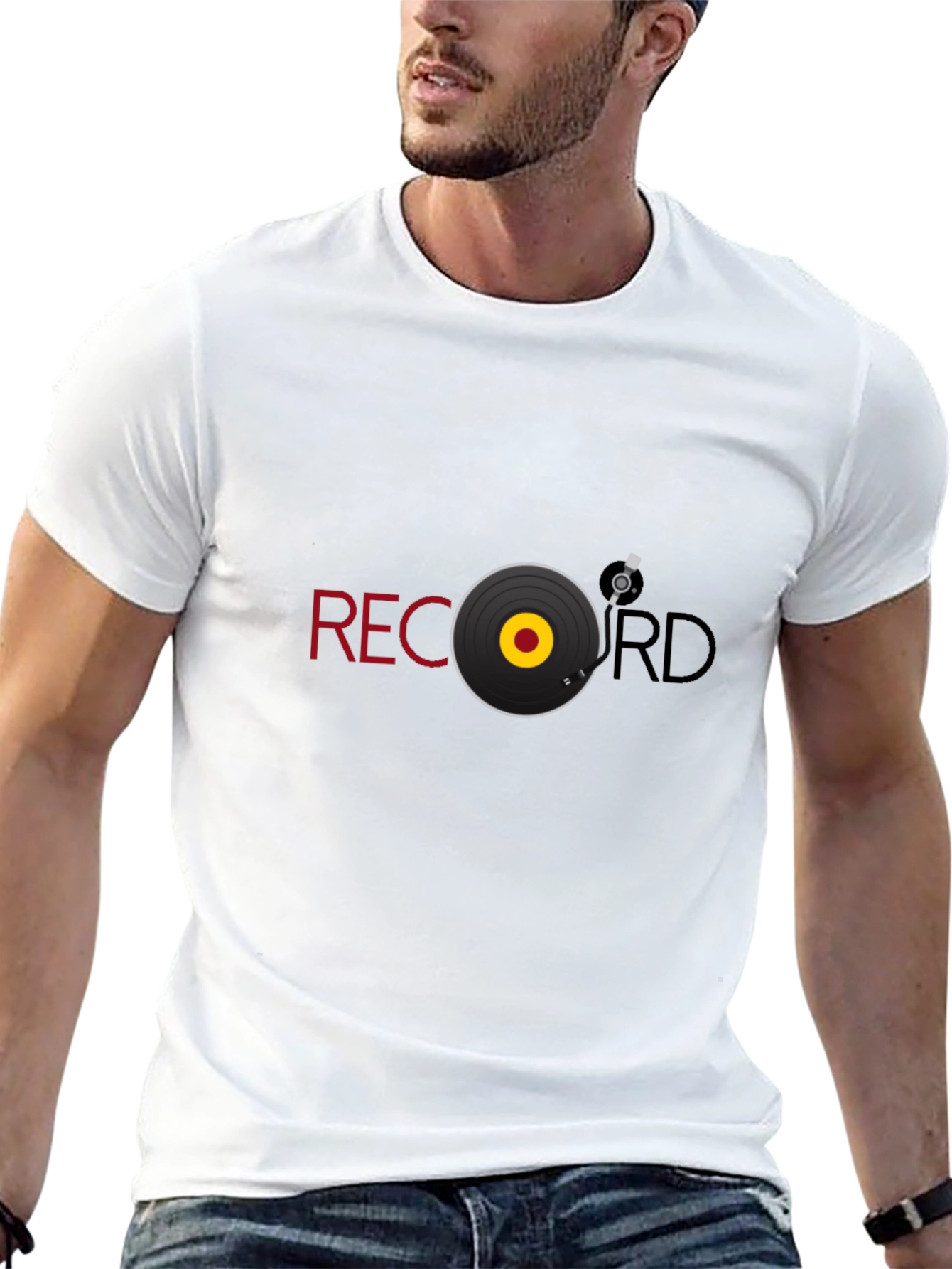 Record Graphic Black Tee