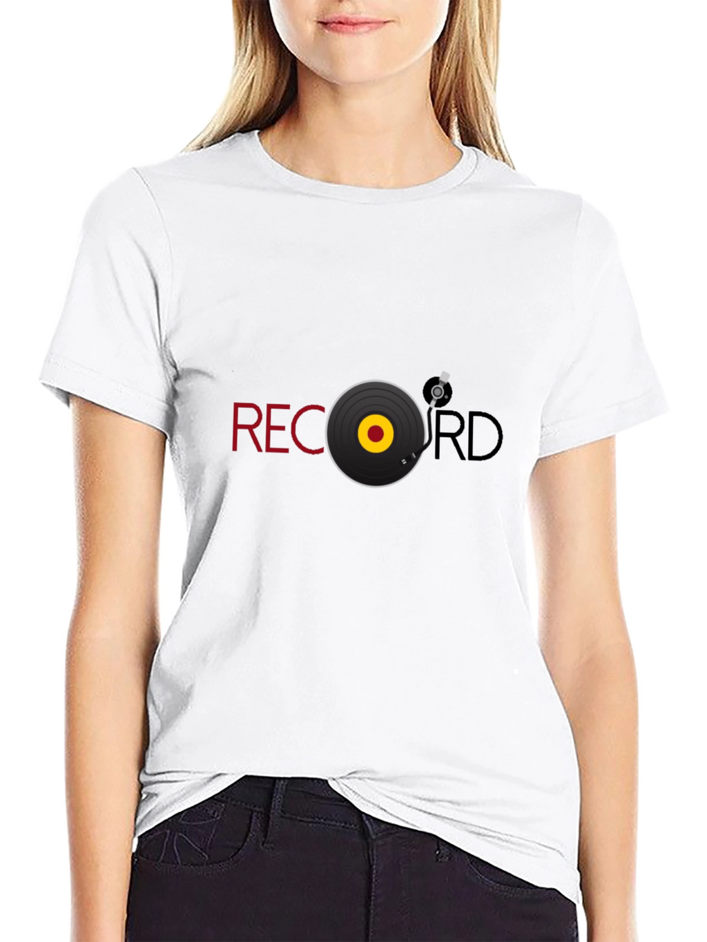 Record Graphic Black Tee