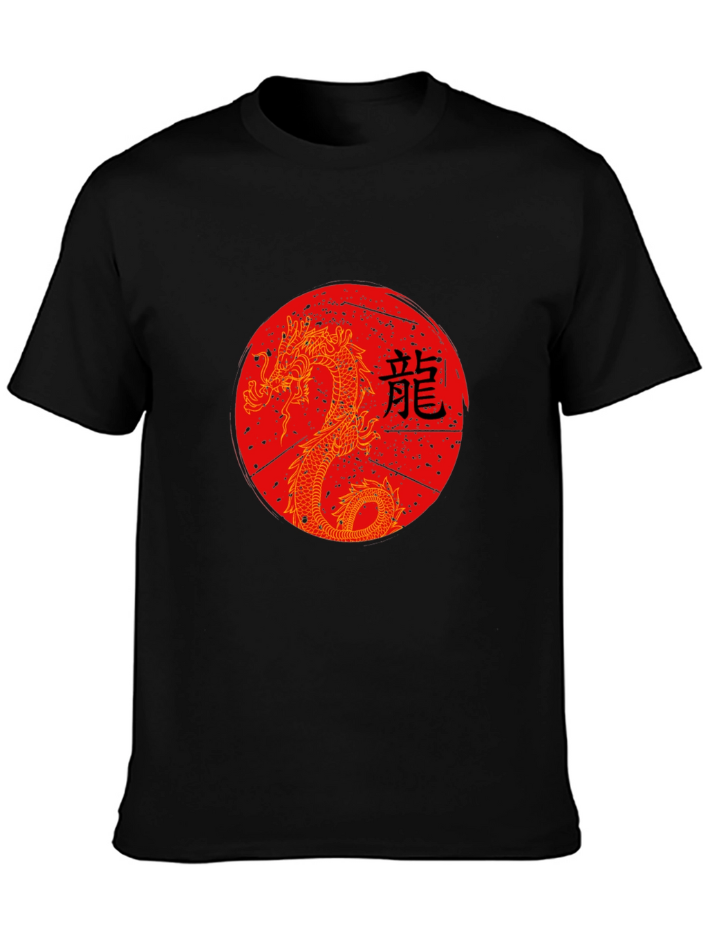 Dragon Graphic Tee - Black Crew Neck Shirt