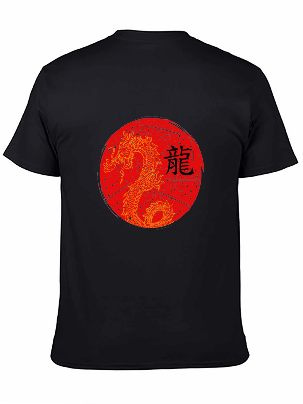 Dragon Graphic Tee - Black Crew Neck Shirt