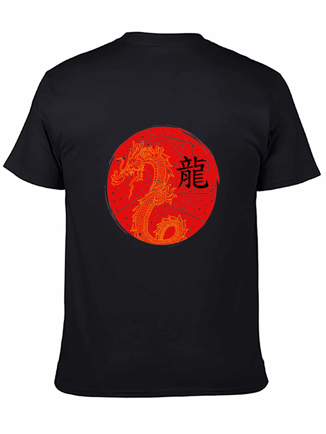 Dragon Graphic Tee - Black Crew Neck Shirt