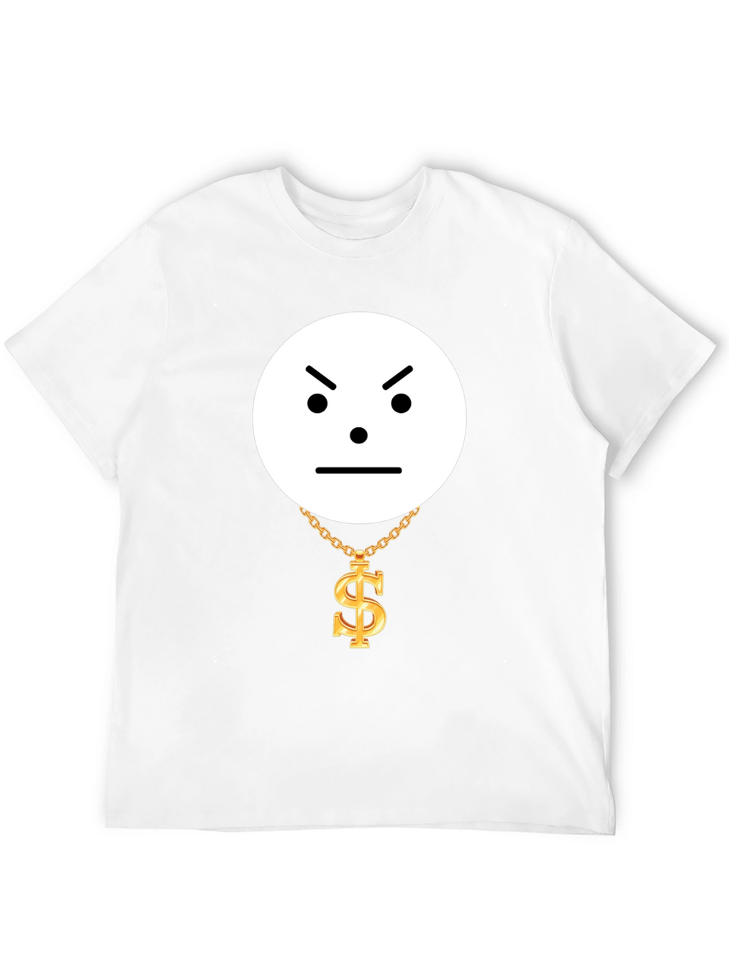 Grumpy Emoji with Dollar Chain Graphic Tee
