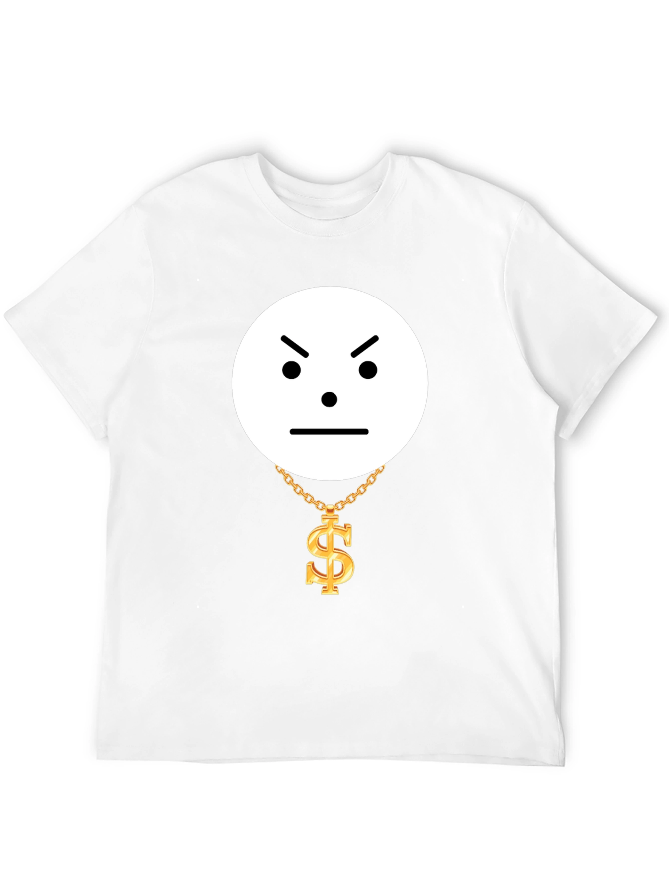 Grumpy Emoji with Dollar Chain Graphic Tee