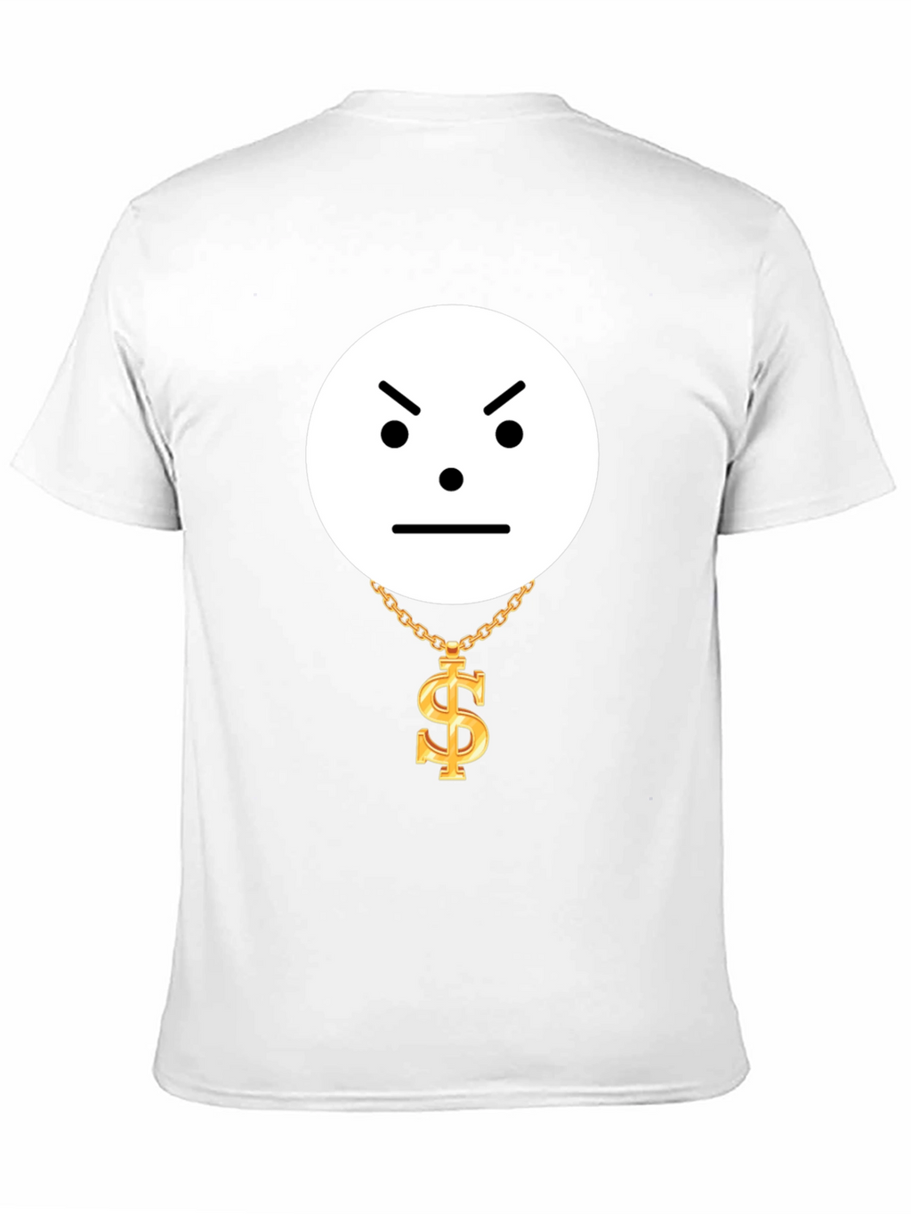 Grumpy Emoji with Dollar Chain Graphic Tee