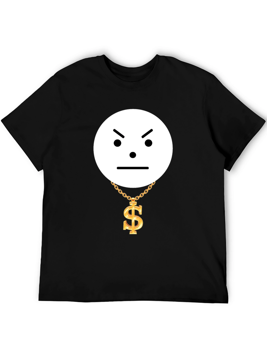 Grumpy Emoji with Dollar Chain Graphic Tee